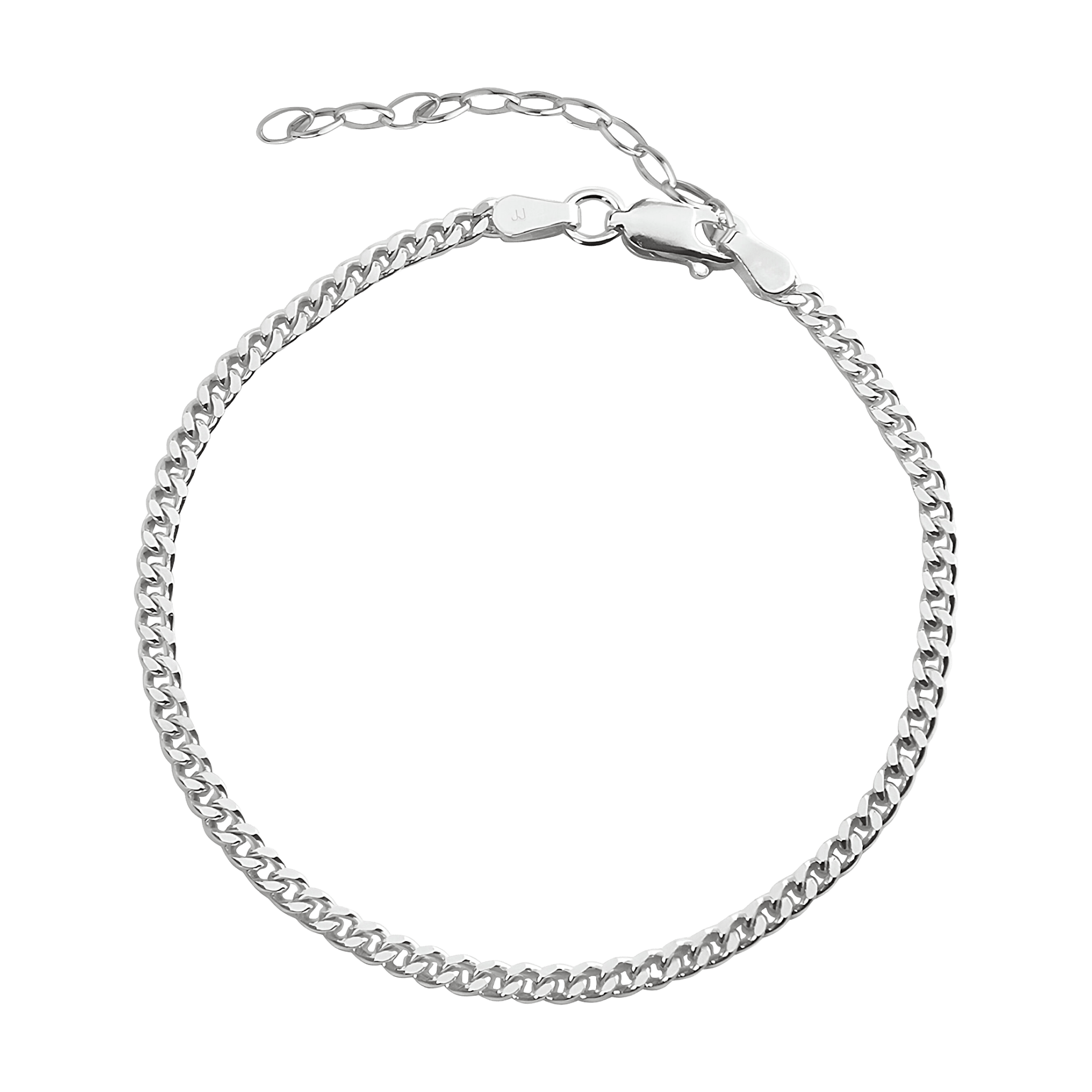 Jeberg Jewellery Fußkette Saga 3 mm Panzer, Silber