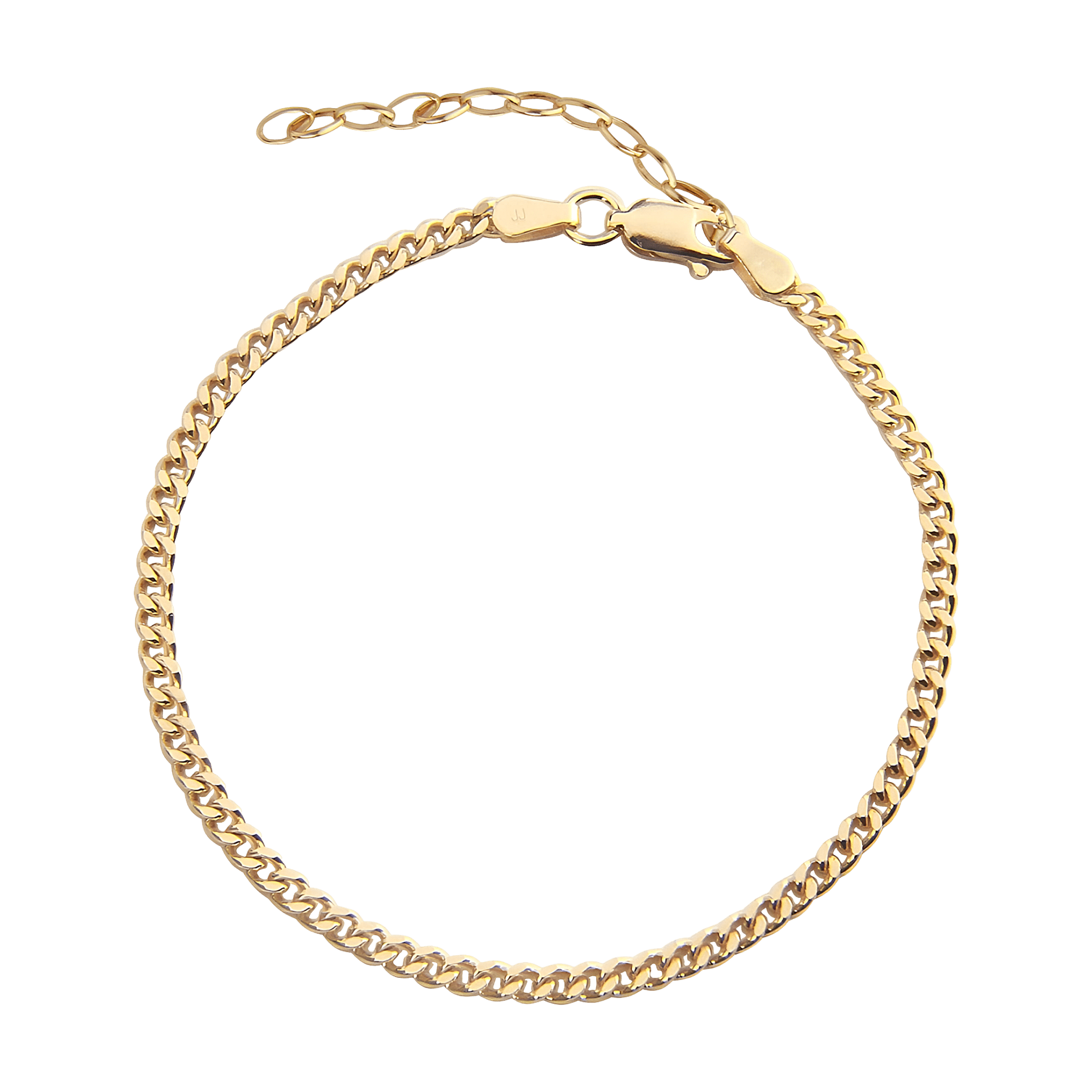 Jeberg Jewellery Fußkette Saga 3 mm Panzer, vergoldet