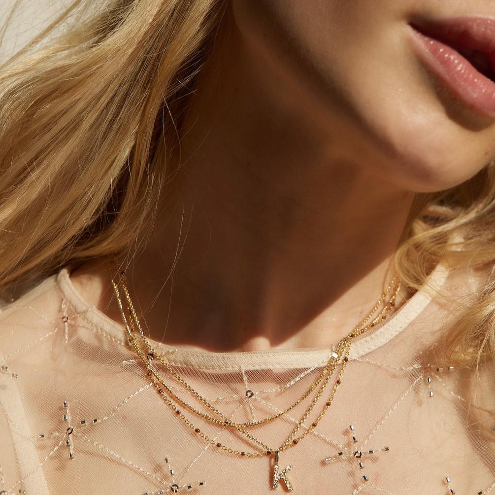 Jeberg Jewellery Kette Ivy Beaded Hazel, vergoldet