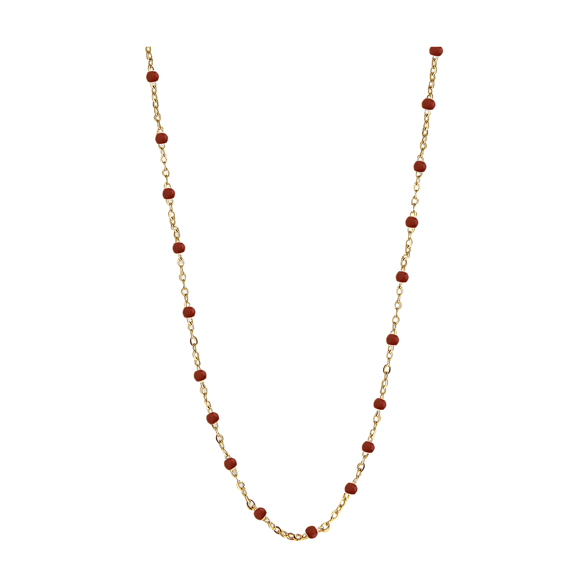 Jeberg Jewellery Kette Ivy Beaded Ruby Wine, vergoldet