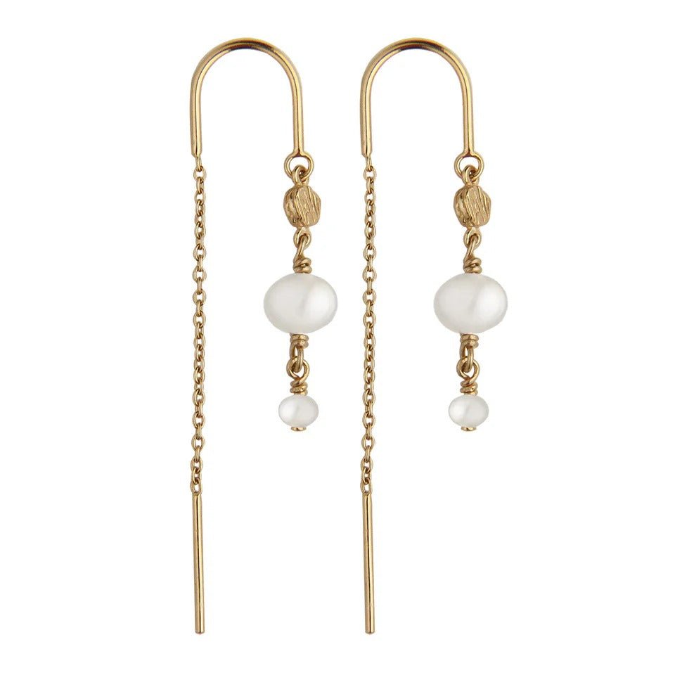 Jeberg Jewellery Ohrringe Cordelia Pearl Chain, vergoldet