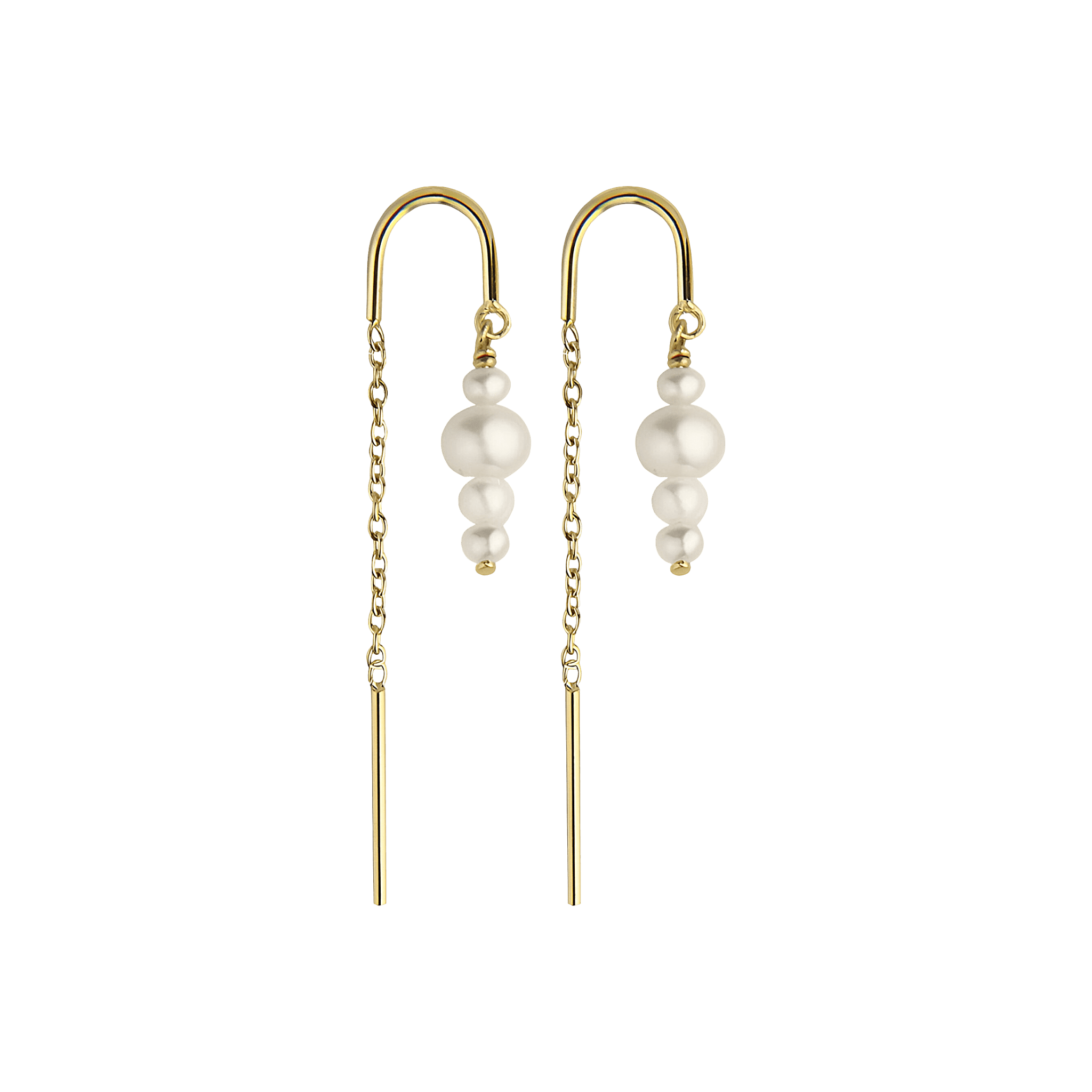 Jeberg Jewellery Ohrringe Cordelia Pearls on a row, vergoldet