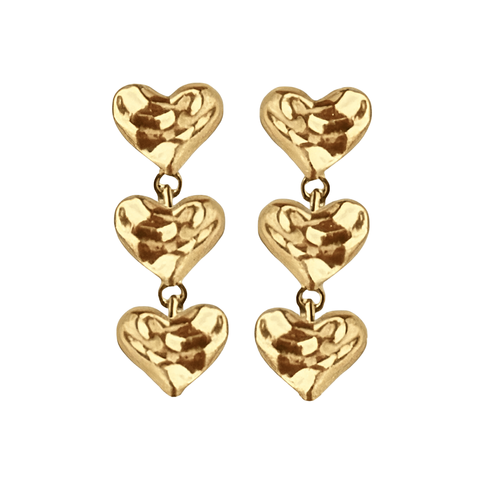 Jeberg Jewellery Ohrringe Heart Trio, vergoldet