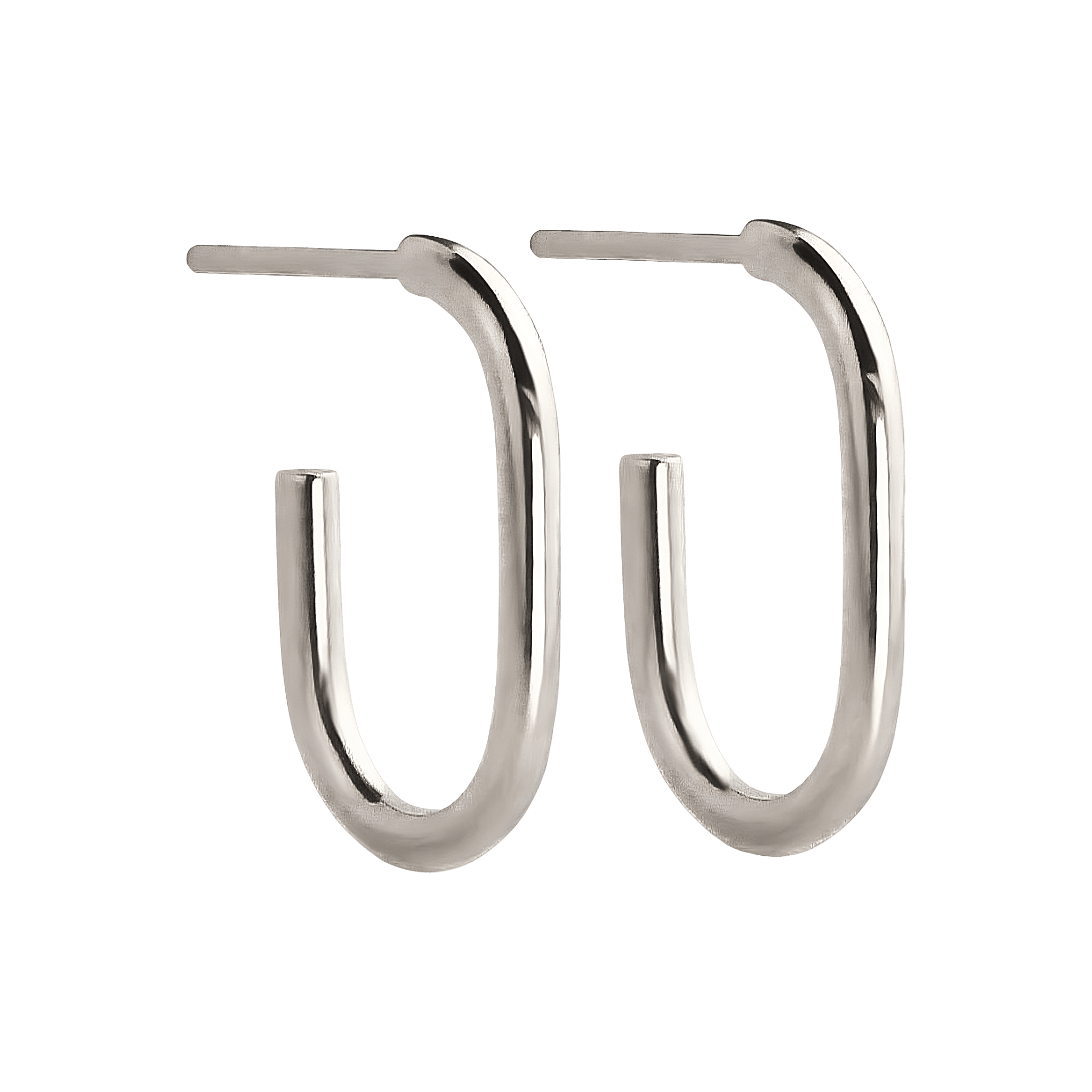 Jeberg Jewellery Ohrringe Oval Hoop, Silber
