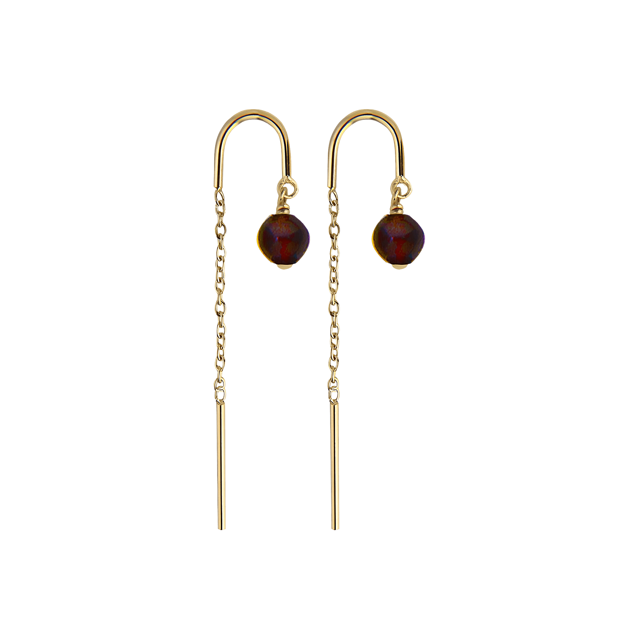 Jeberg Jewellery Ohrringe Rouge Noir Garnet, vergoldet