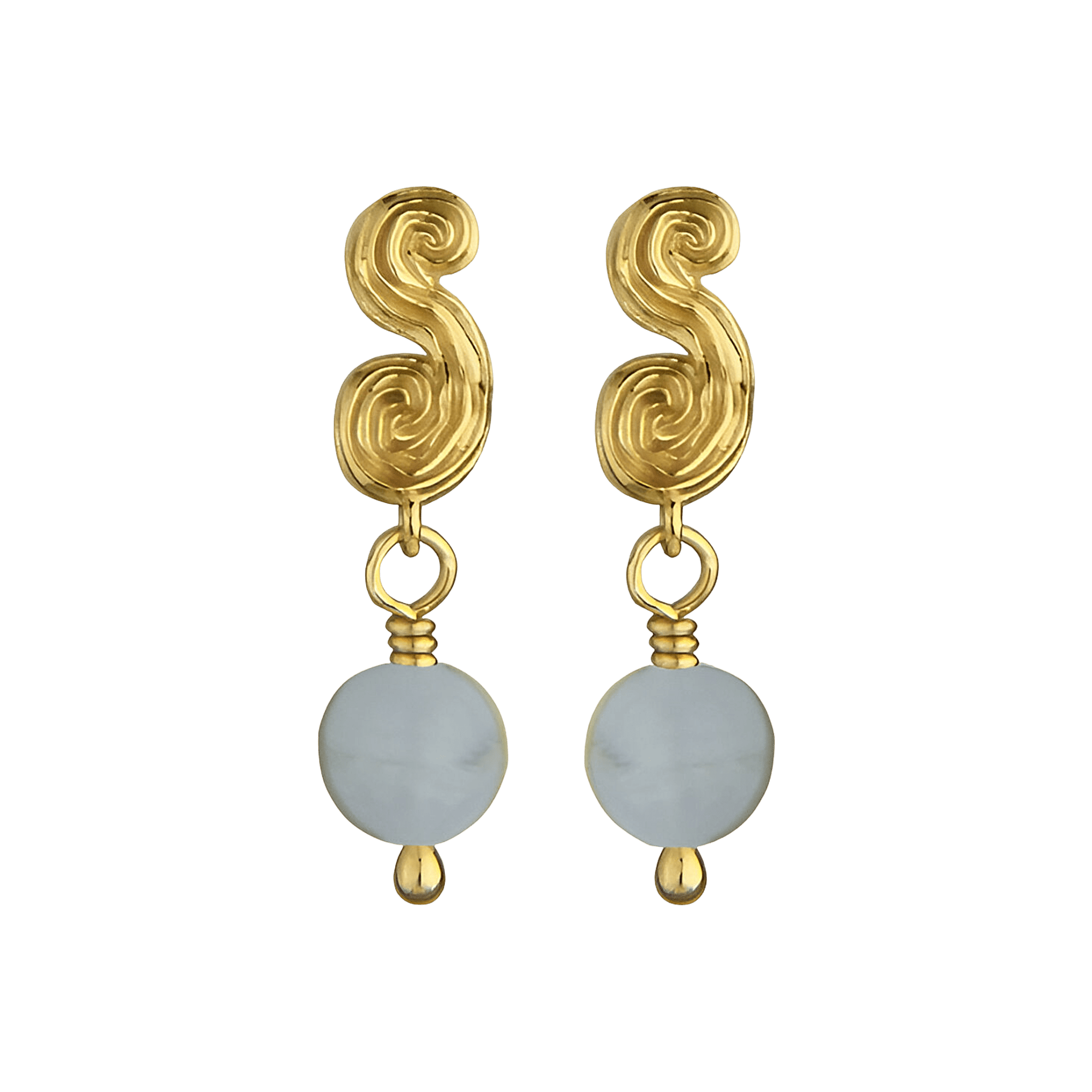 Jeberg Jewellery Ohrringe Seaside Stories Blue Lace Agate, vergoldet