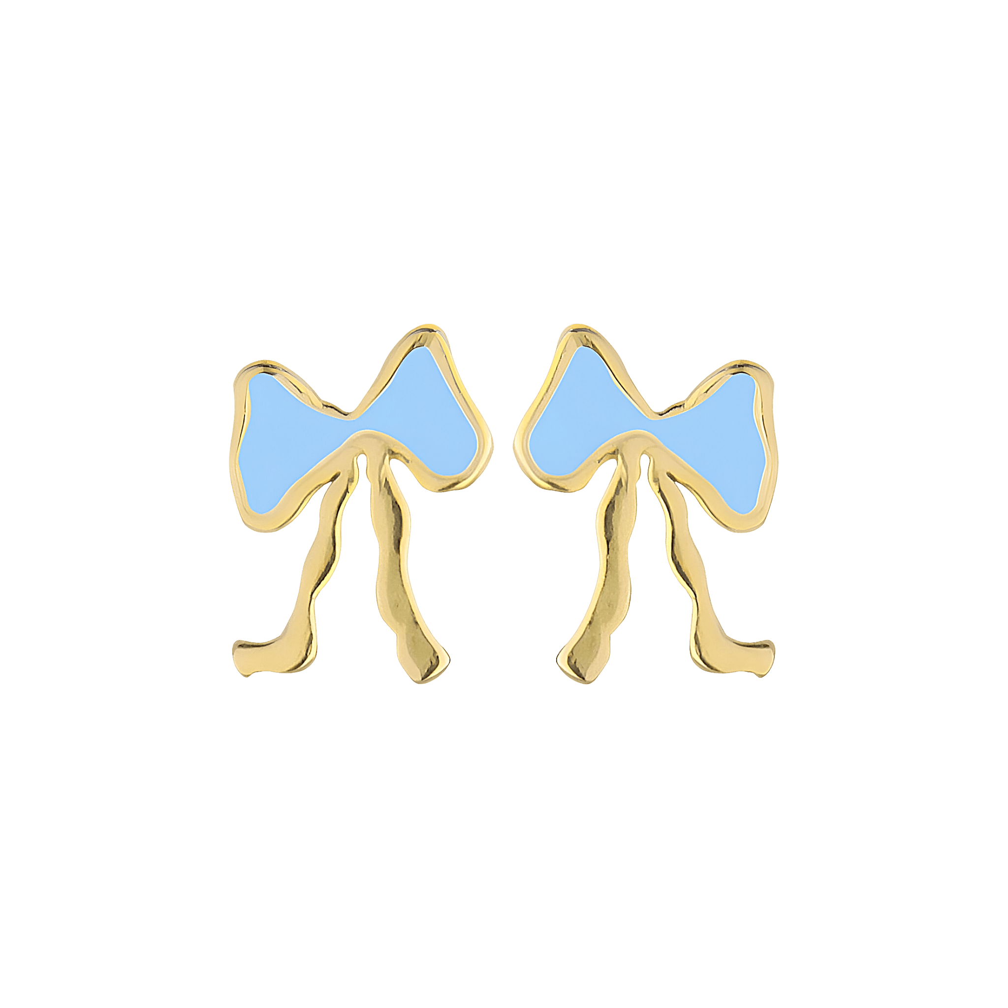 Jeberg Jewellery Ohrstecker Petite Bow Blue, vergoldet