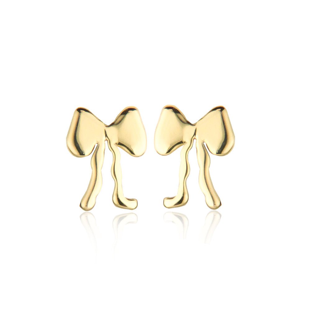 Jeberg Jewellery Ohrstecker Petite Bow Plain, vergoldet