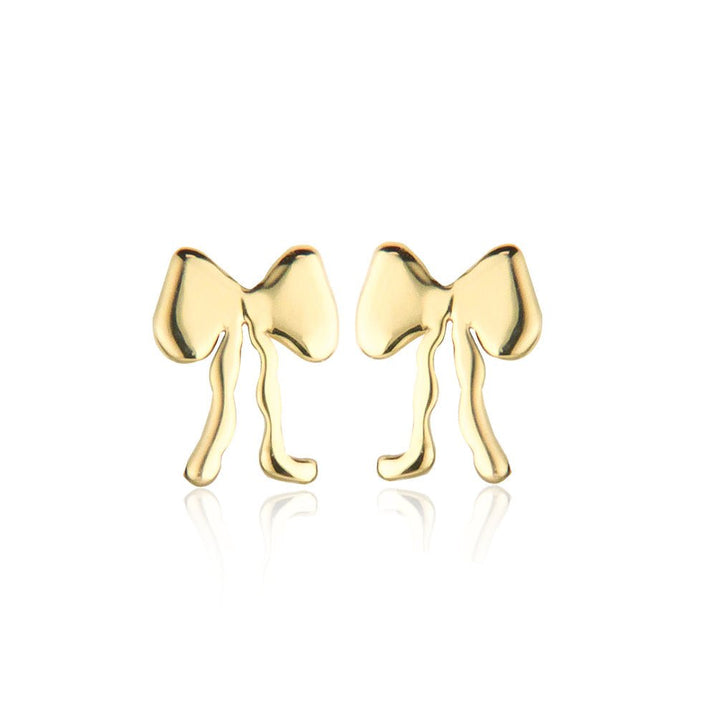 Jeberg Jewellery Ohrstecker Petite Bow Plain, vergoldet
