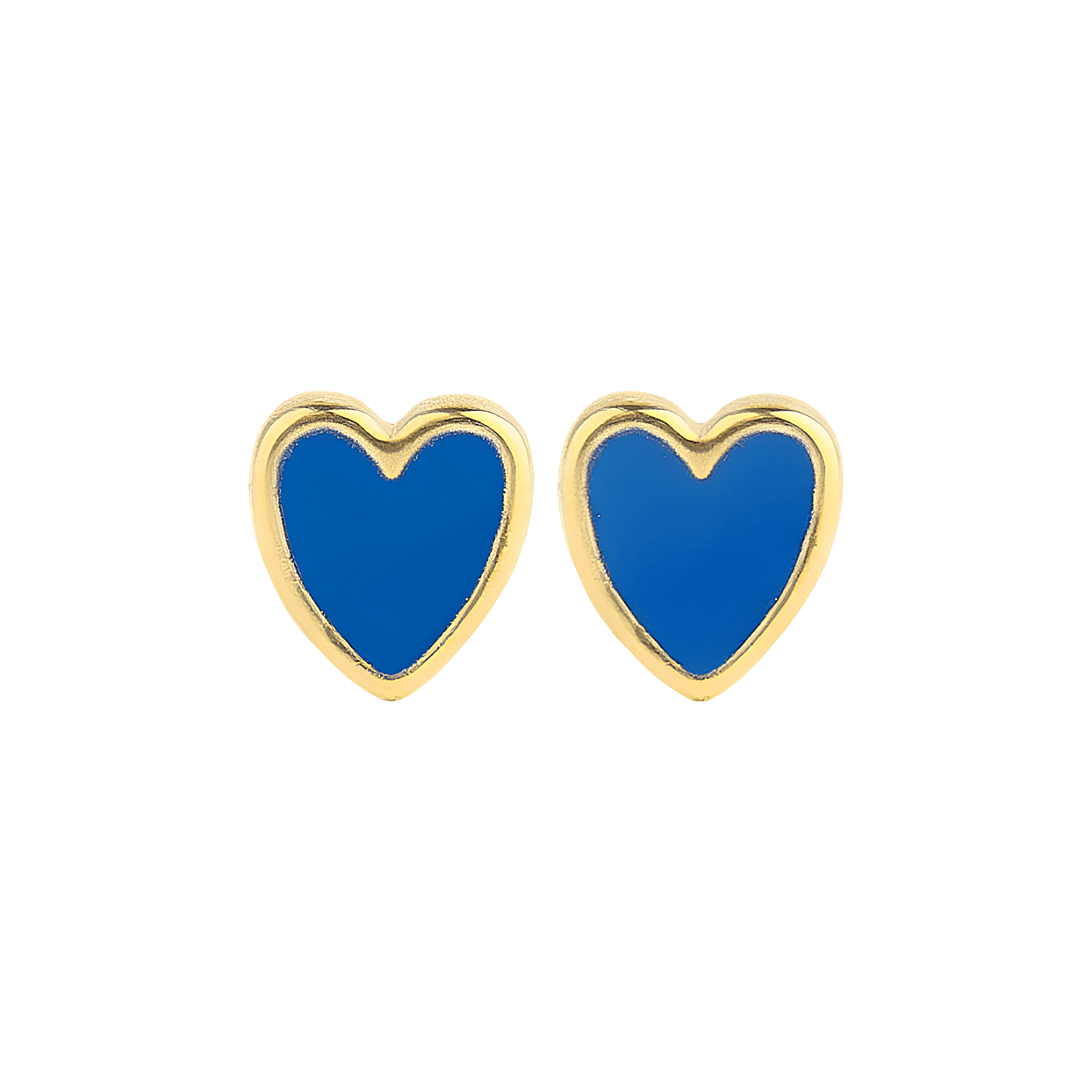 Jeberg Jewellery Ohrstecker Petite Heart Me Blue Enamel, vergoldet