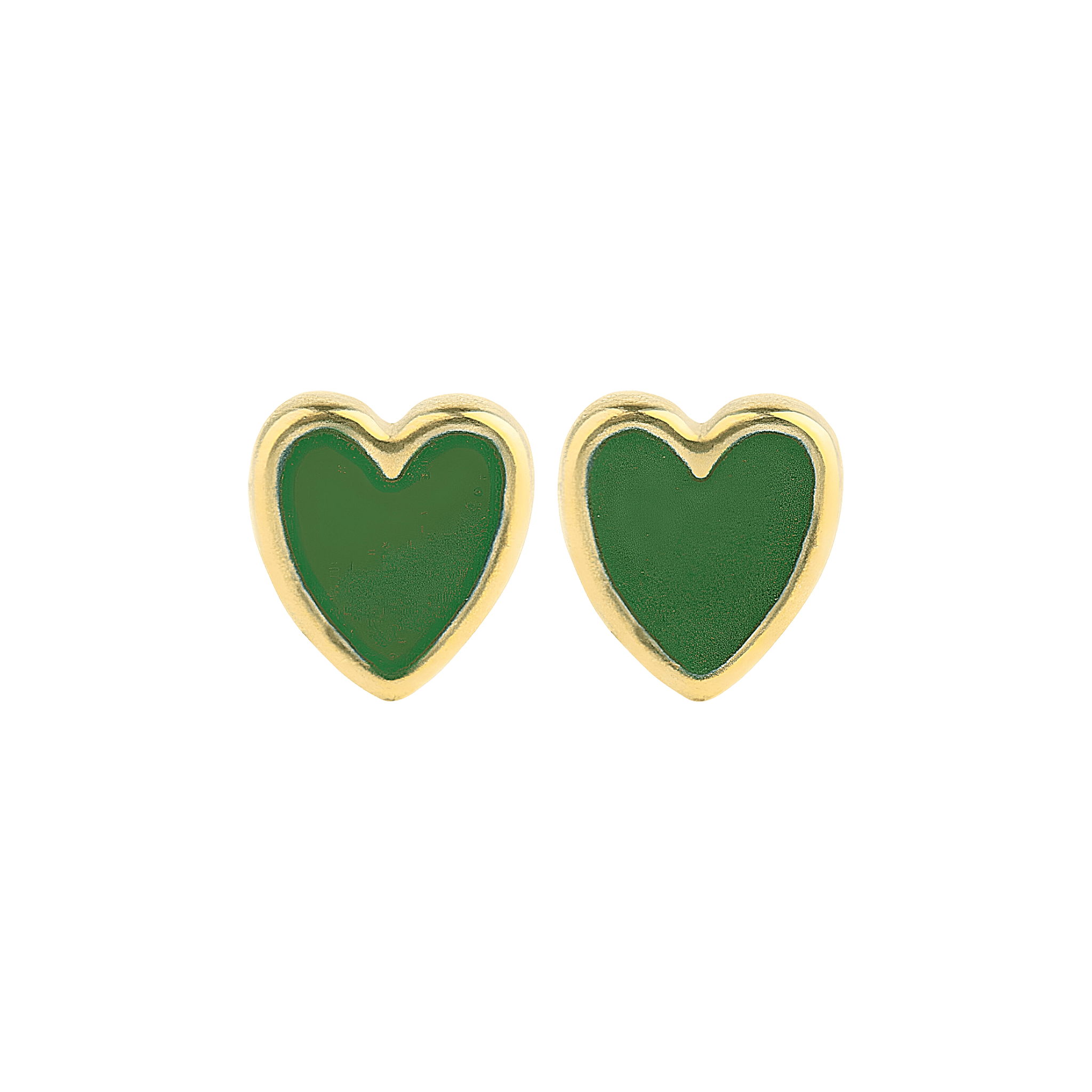 Jeberg Jewellery Ohrstecker Petite Heart Me Green Enamel, vergoldet