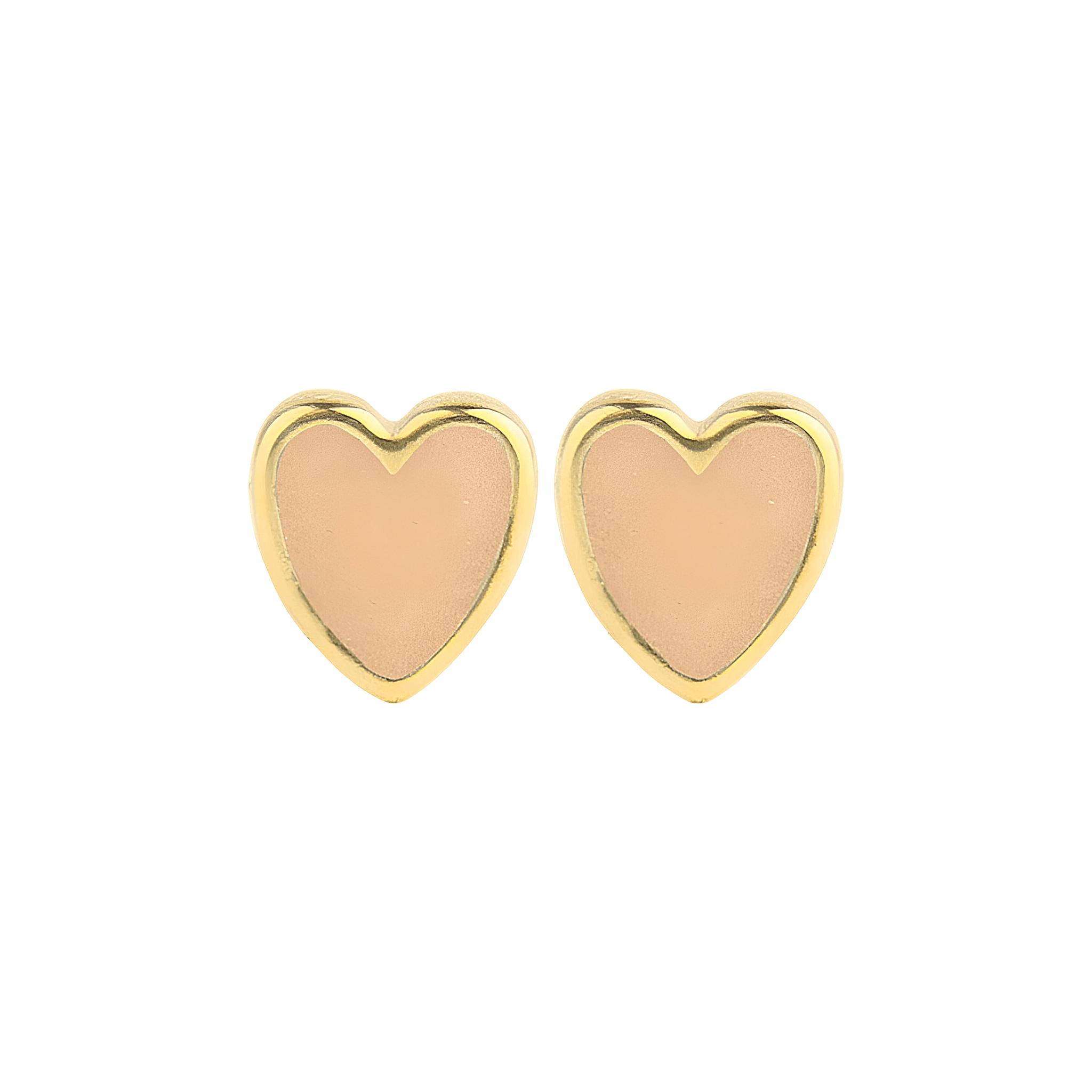 Jeberg Jewellery Ohrstecker Petite Heart Me Nude Enamel, vergoldet
