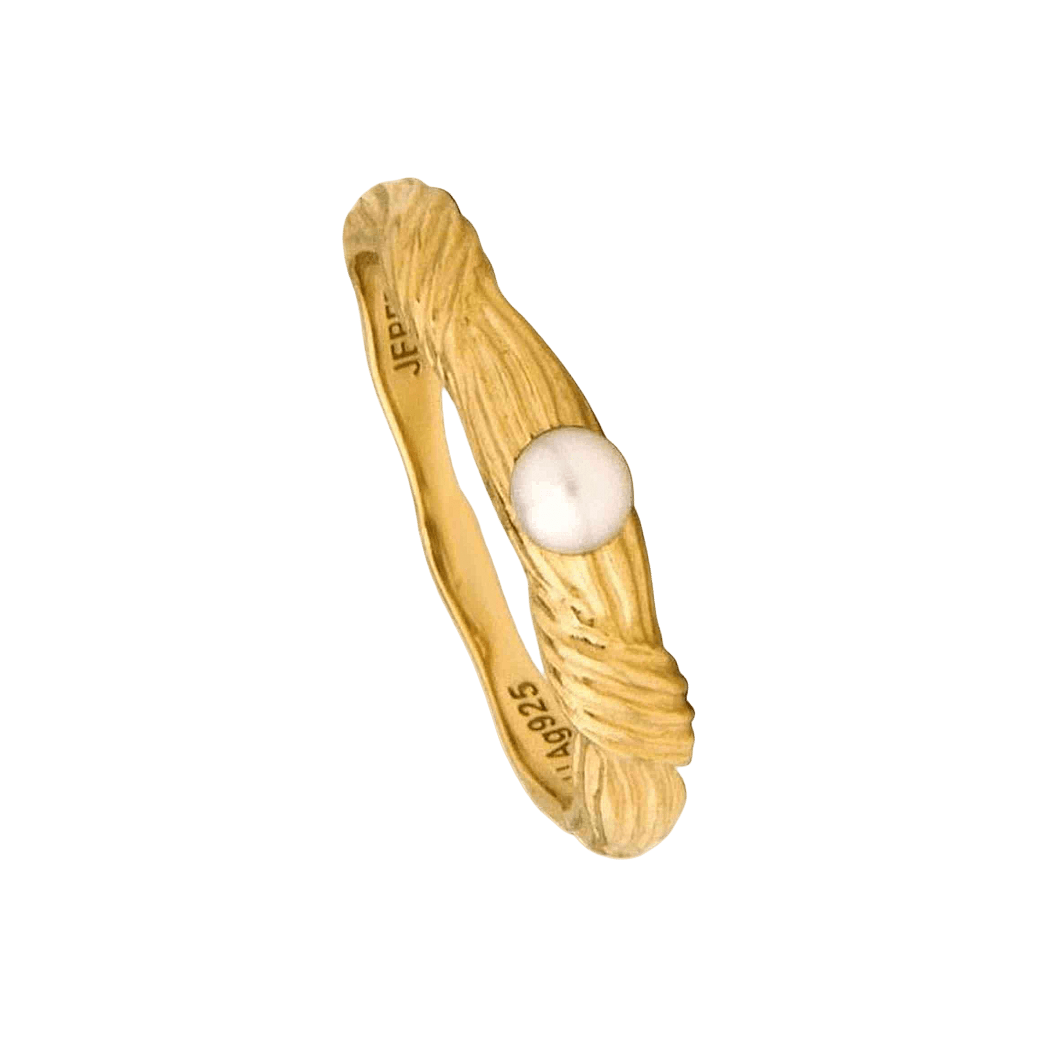 Jeberg Jewellery Ring Sand Dune Pearl, vergoldet