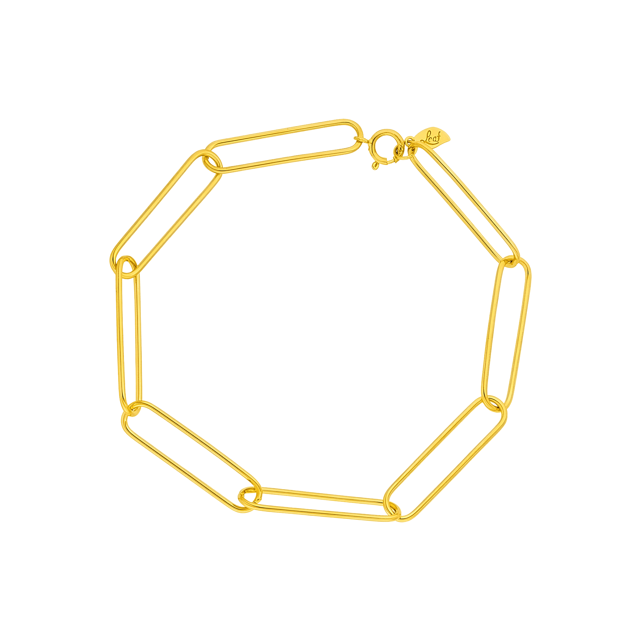 Leaf Armband Big Square, vergoldet