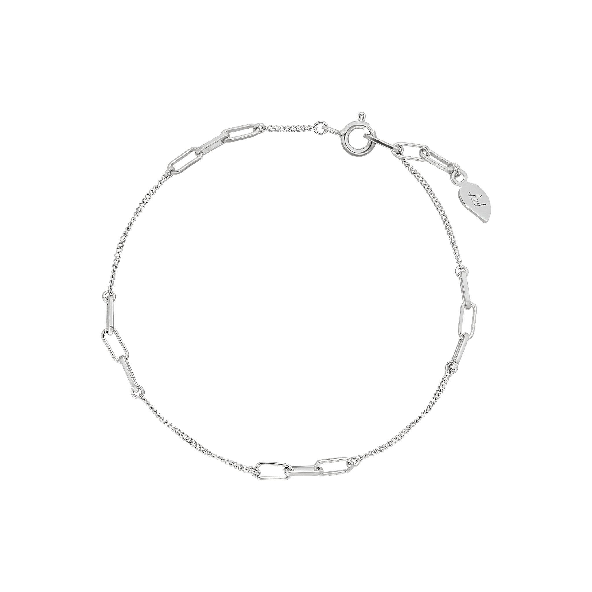 Leaf Armband Cube II, Silber