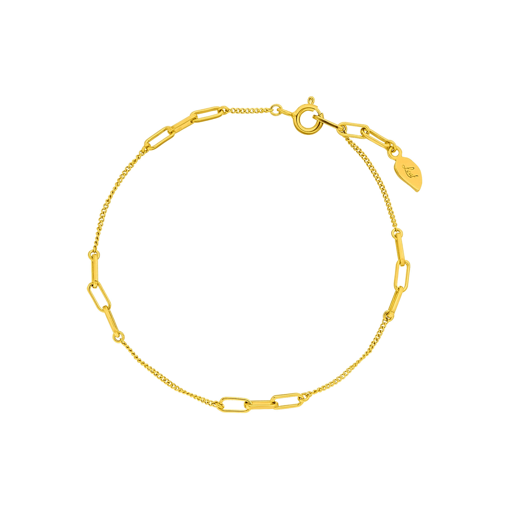 Leaf Armband Cube II, vergoldet