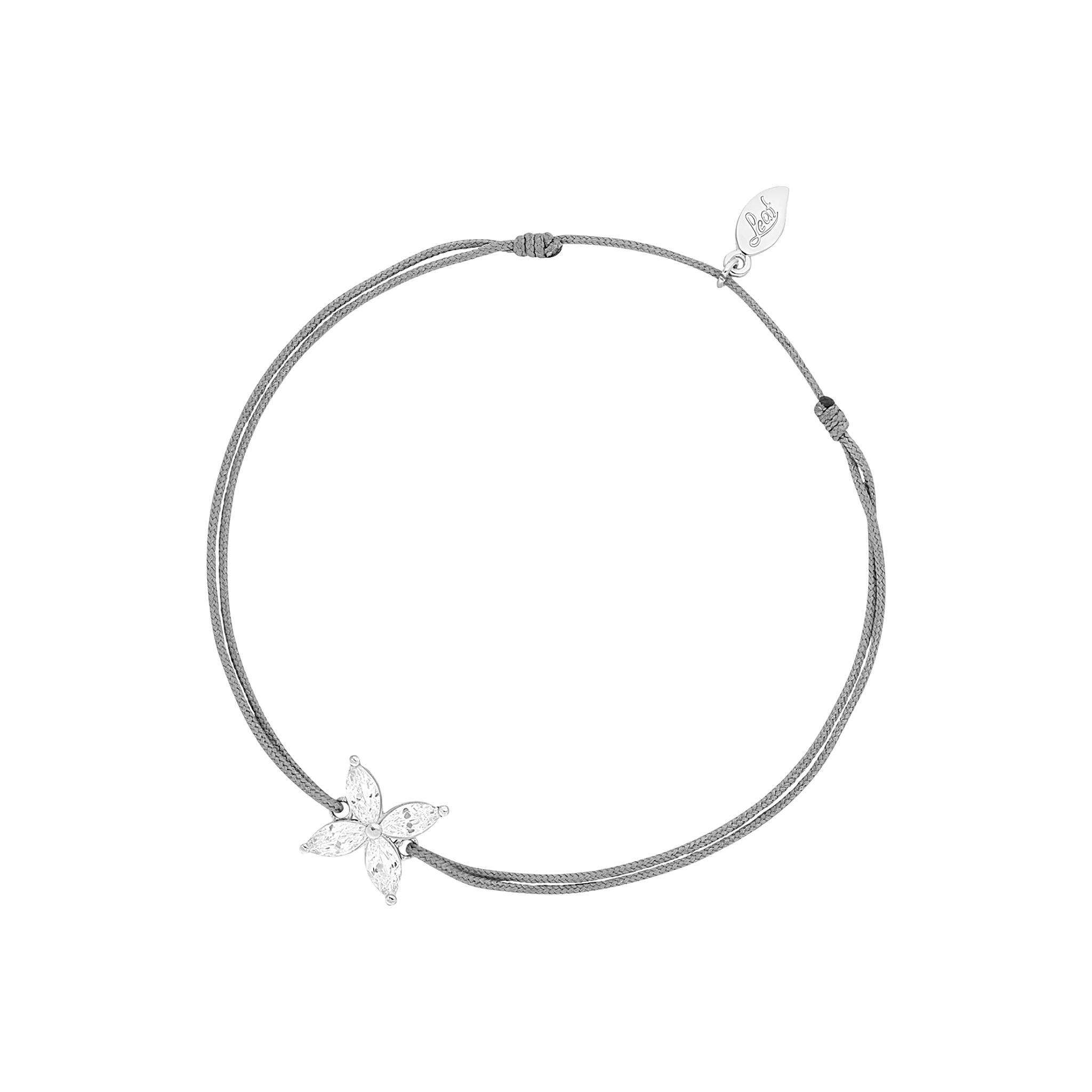 Leaf Armband Leaf Flower, grau, Silber