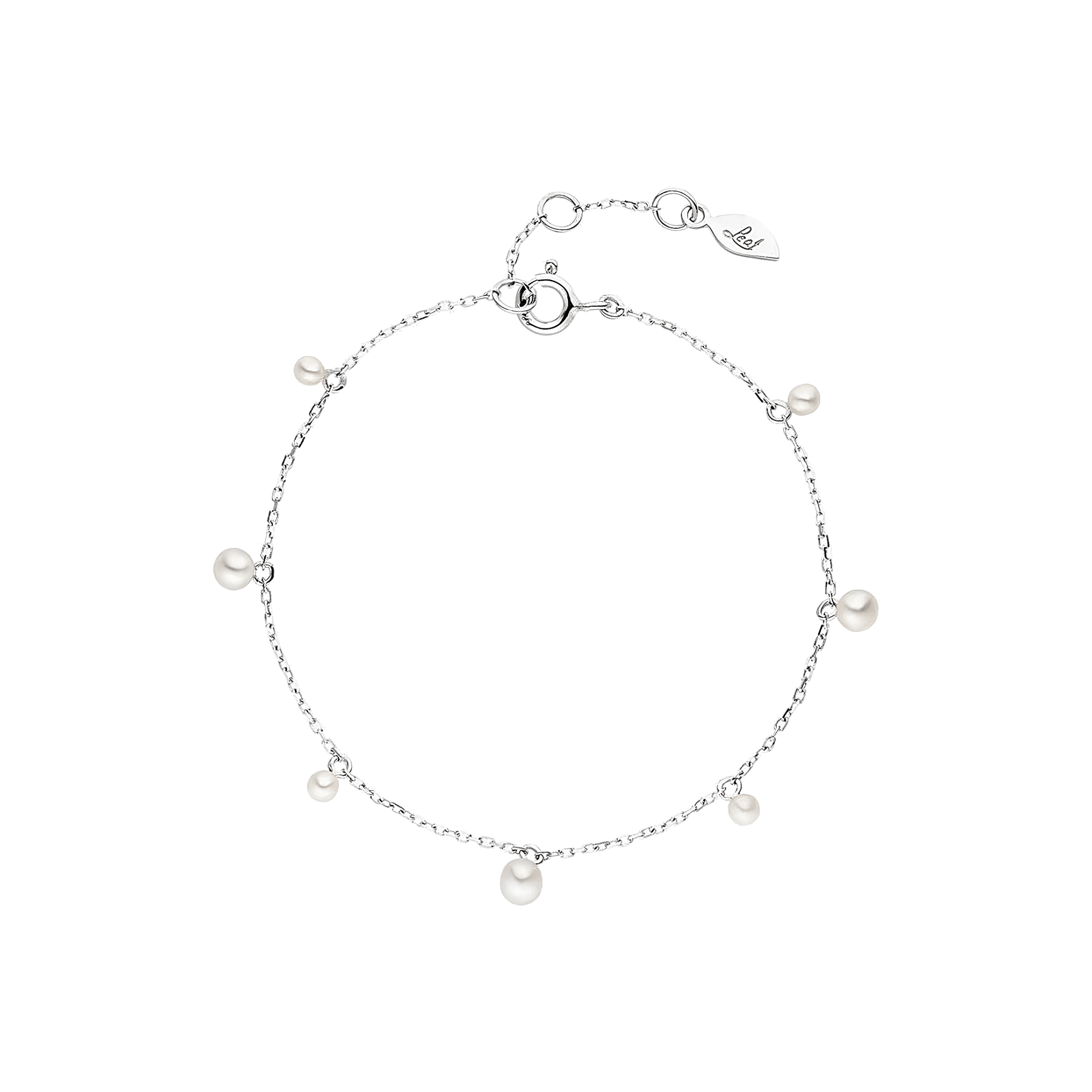 Leaf Armband Rain Drop, Silber