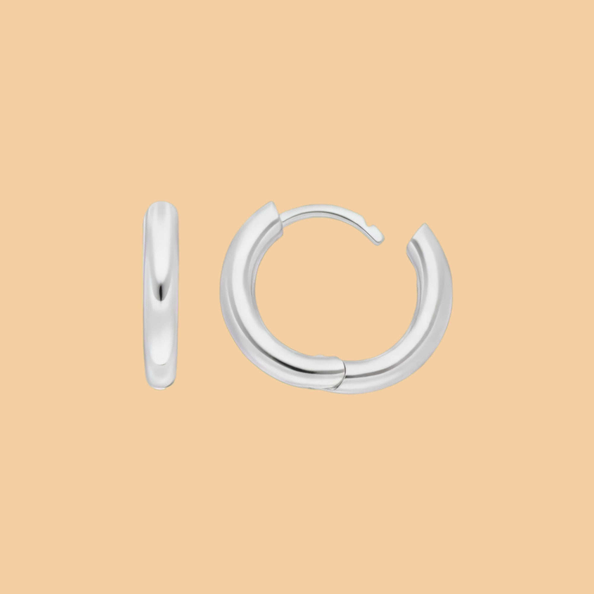 Leaf Creolen Basic Bold, 15 mm, Silber