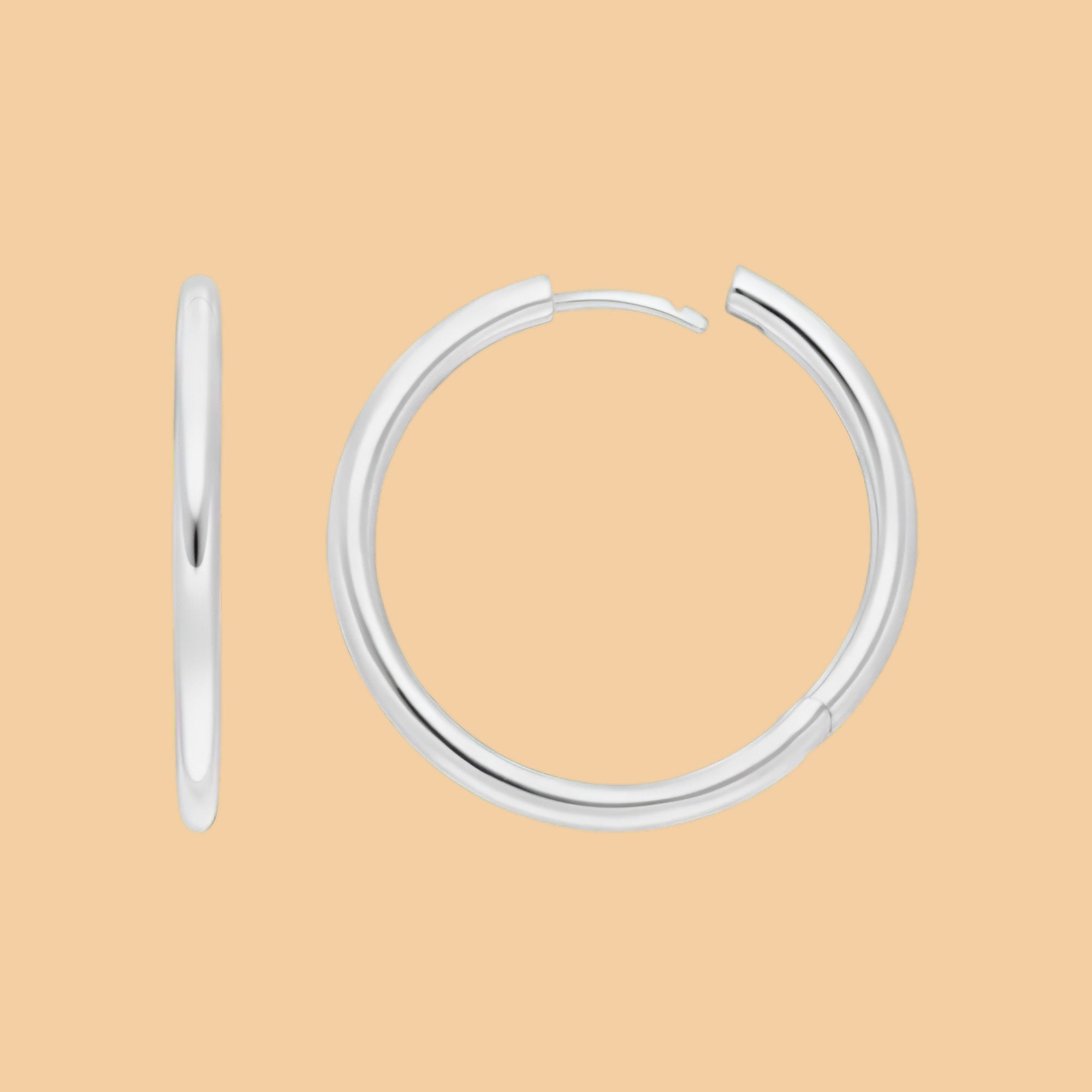 Leaf Creolen Basic Bold, 30 mm, Silber