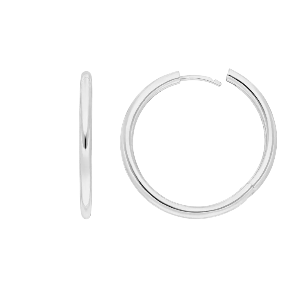 Leaf Creolen Basic Bold, 30 mm, Silber