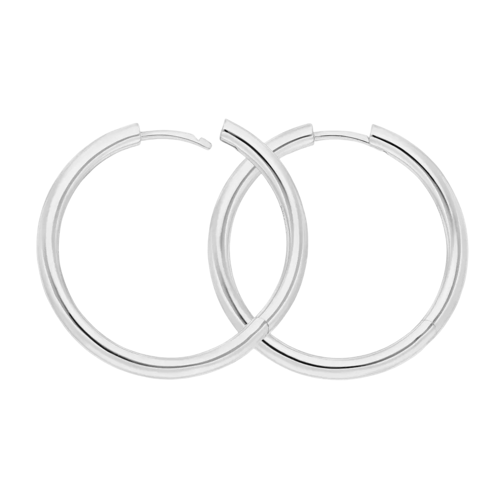 Leaf Creolen Basic Bold, 30 mm, Silber