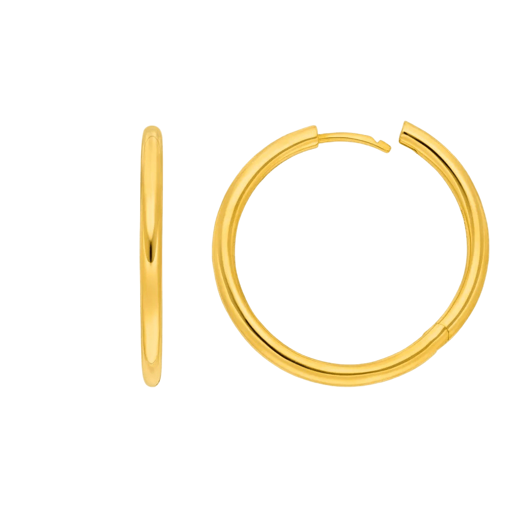 Leaf Creolen Basic Bold, 30 mm, vergoldet