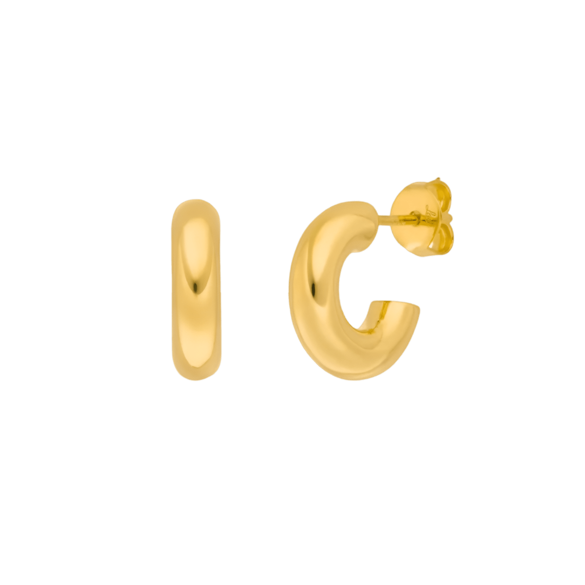 Leaf Creolen Bold, vergoldet