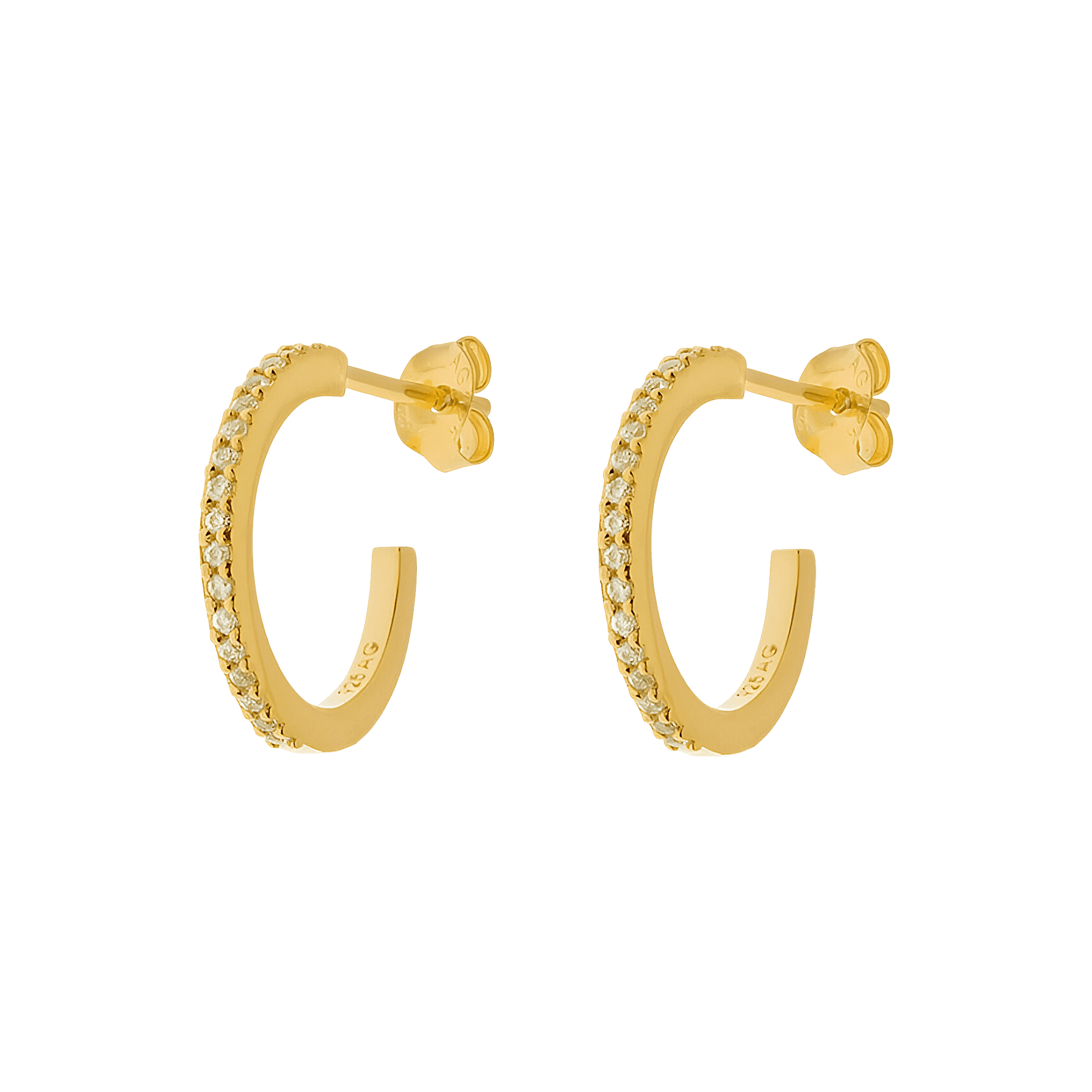 Leaf Creolen Circle of Life mini mit Zirkonia, vergoldet