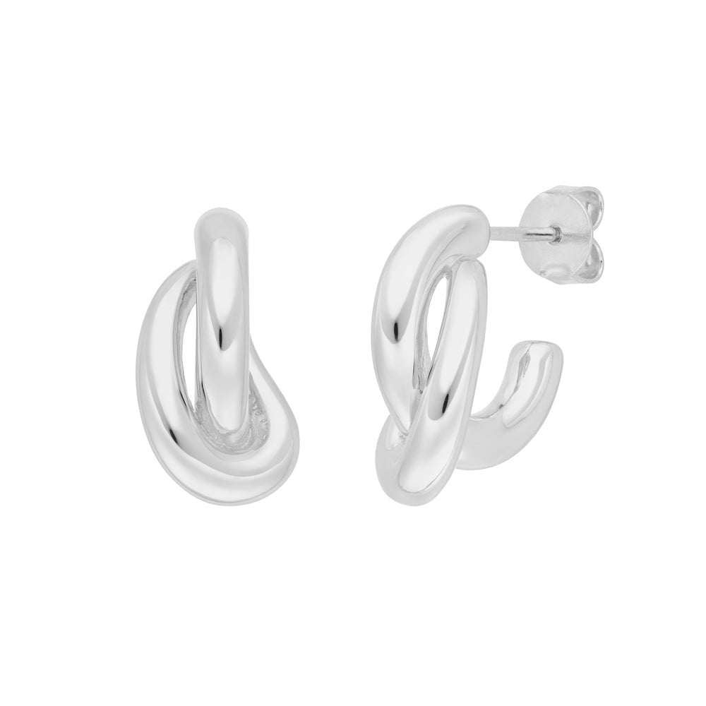 Leaf Creolen Double, Silber