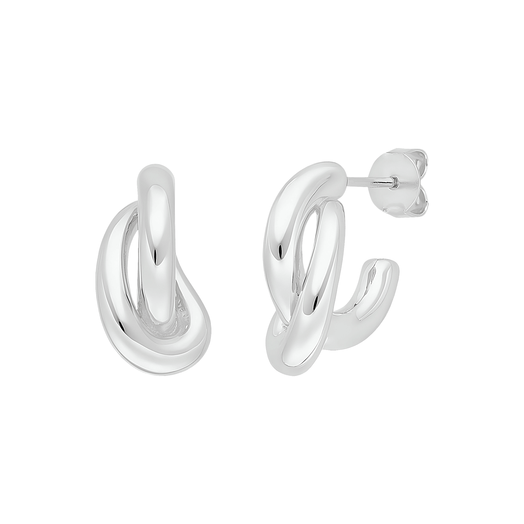 Leaf Creolen Double, Silber