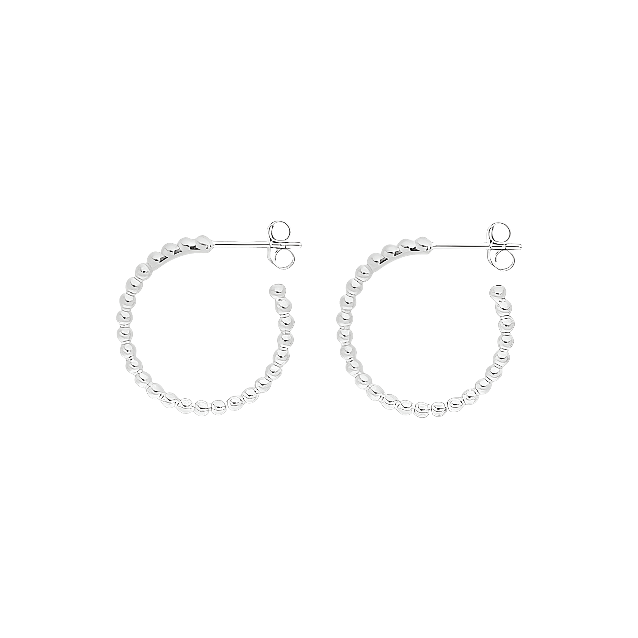 Leaf Creolen Kugelring medium, Silber