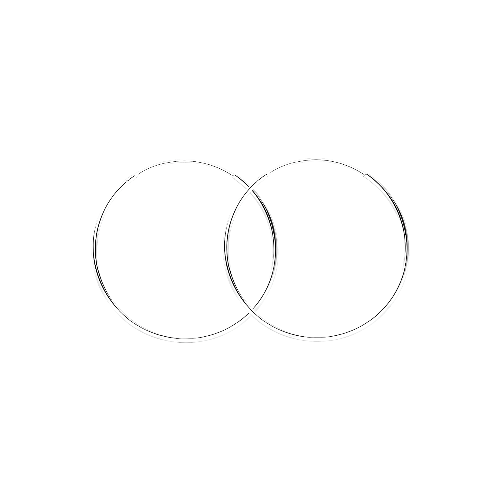 Leaf Creolen Pure, 45 mm, Silber