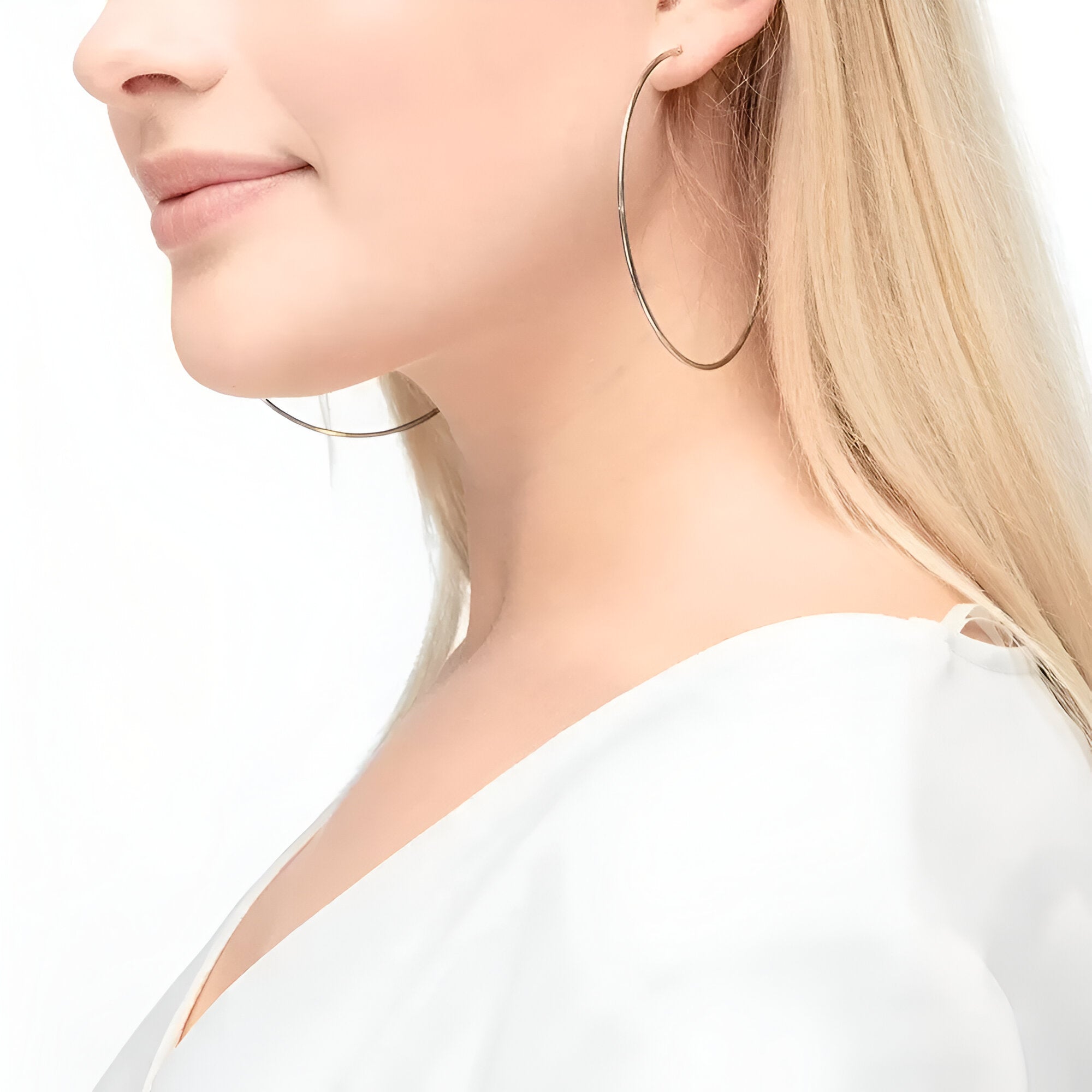 Leaf Creolen Pure, 70 mm, Silber