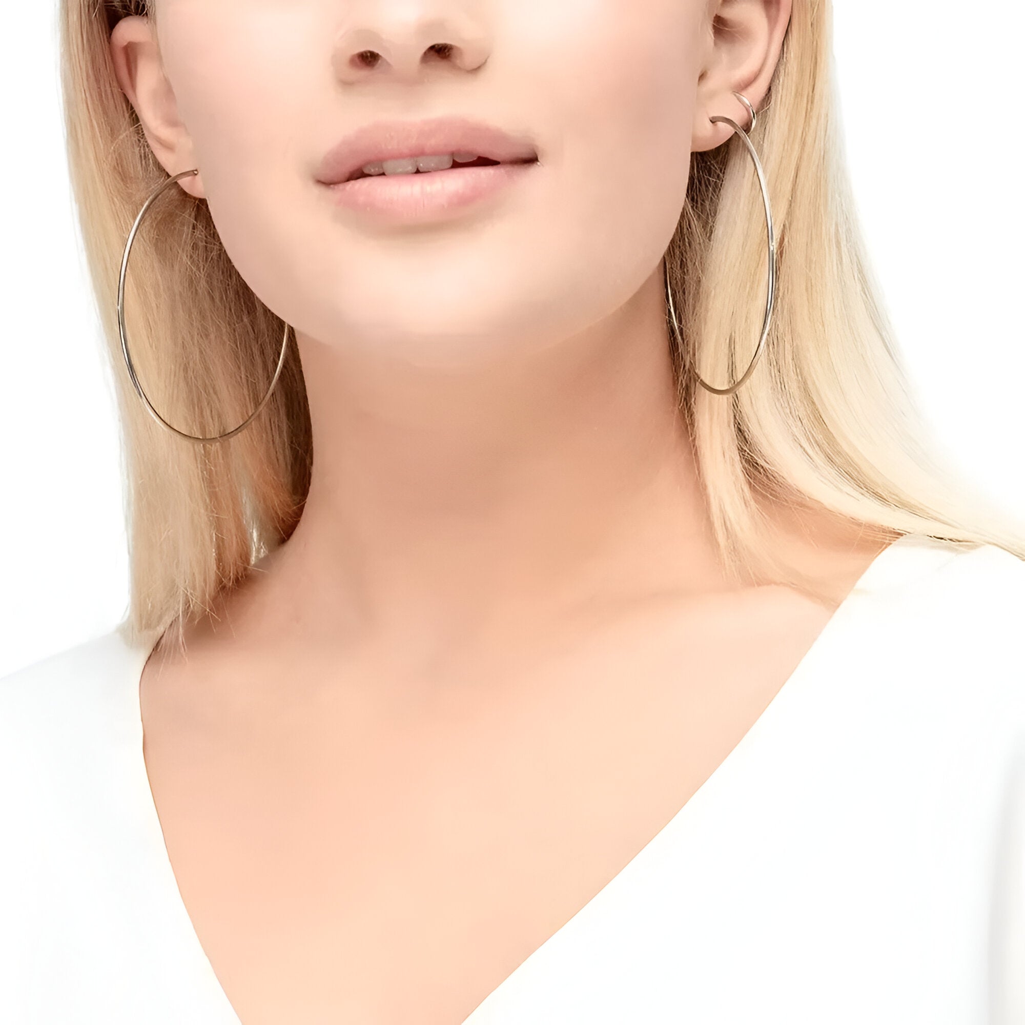 Leaf Creolen Pure, 70 mm, Silber