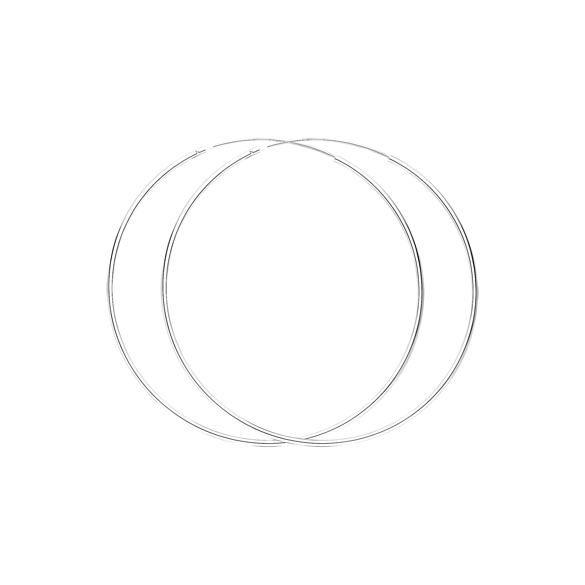 Leaf Creolen Pure, 70 mm, Silber