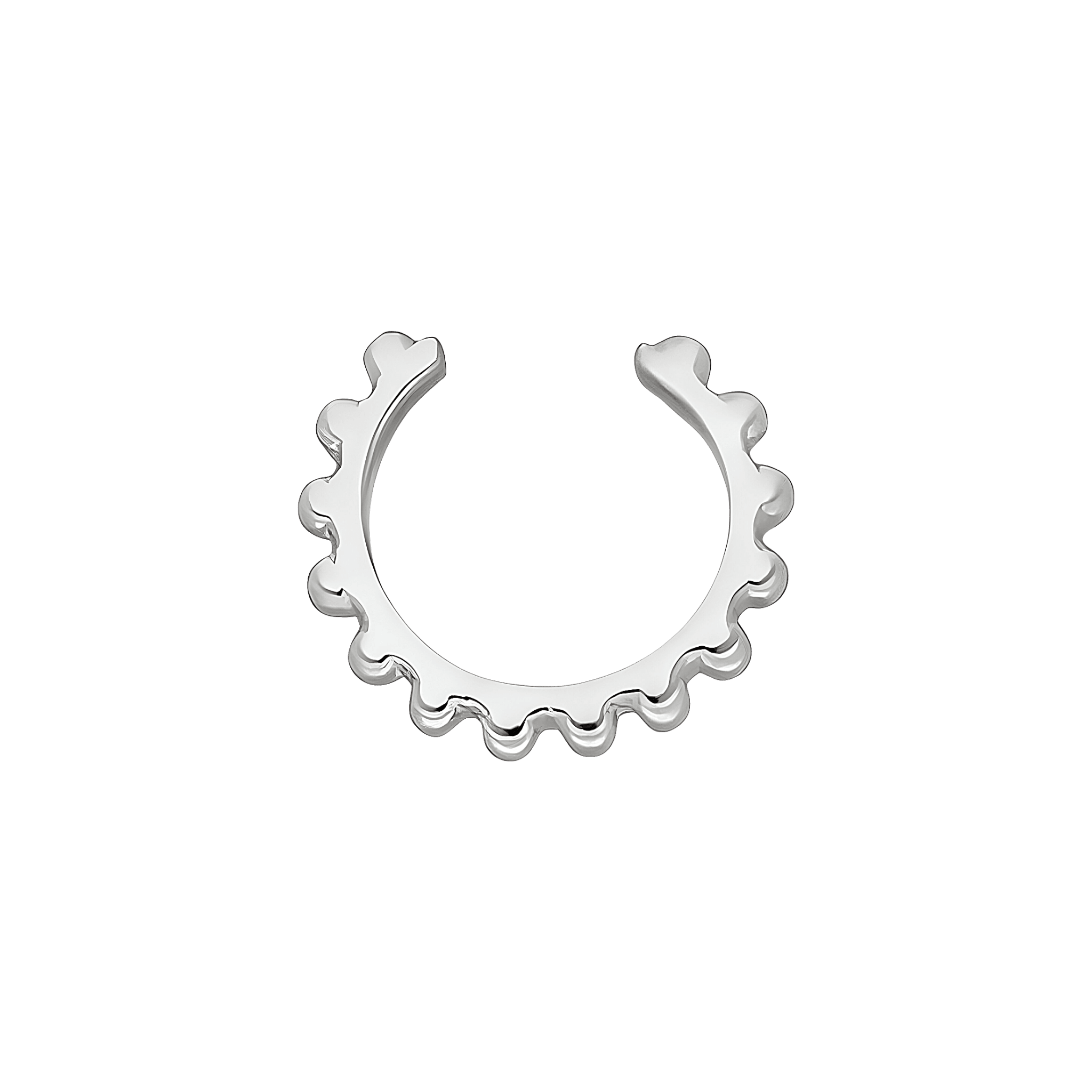 Leaf Earcuff Bubbles, Silber