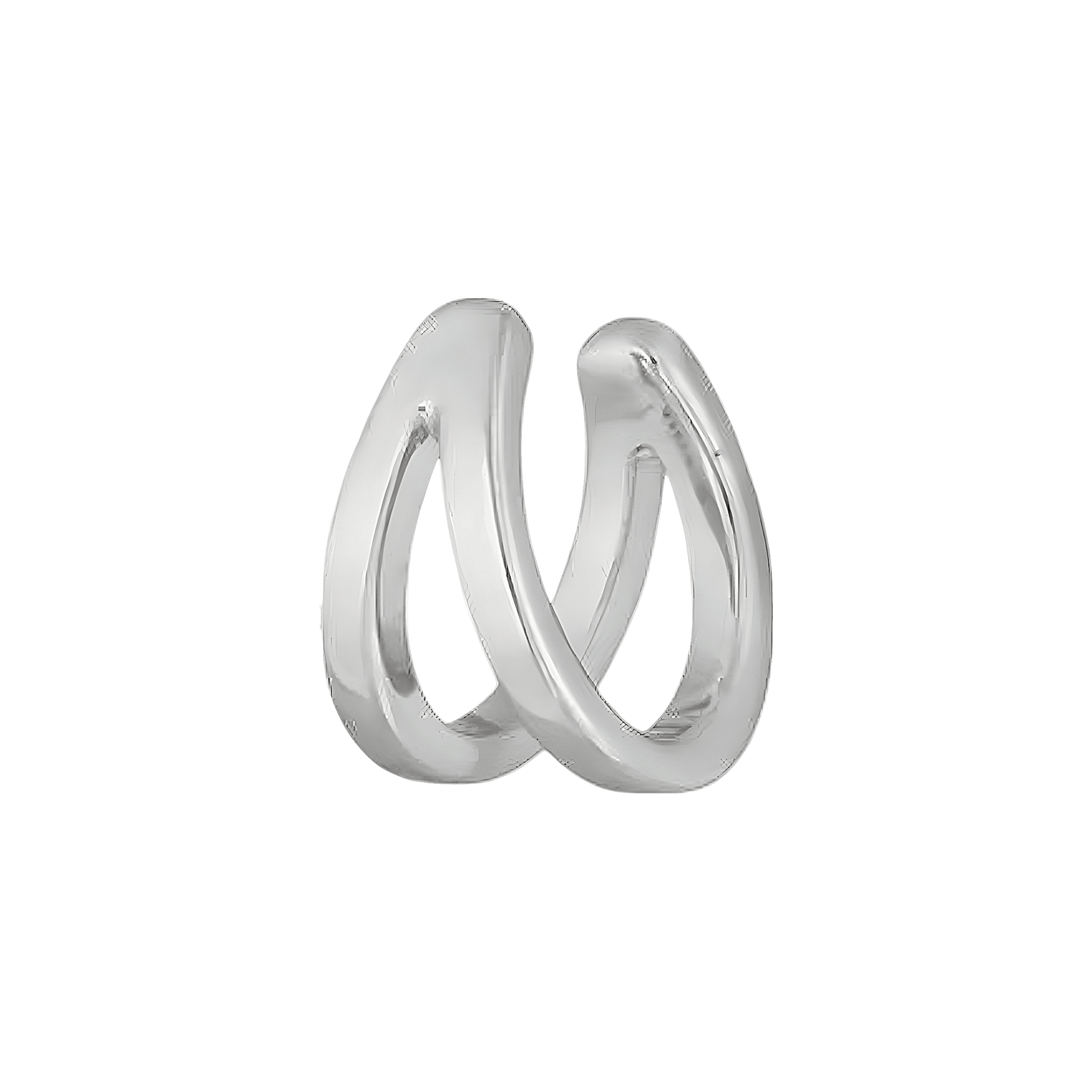 Leaf Earcuff Double Line, Silber