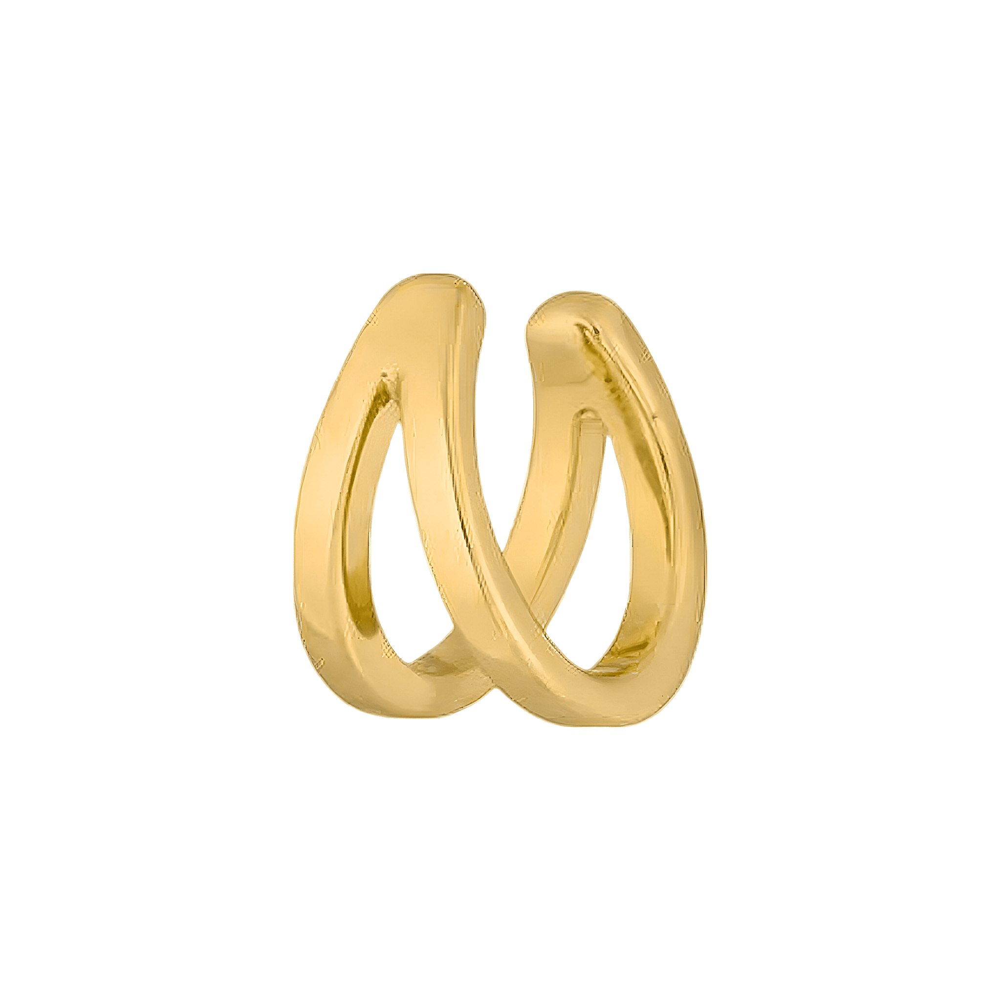 Leaf Earcuff Double Line, vergoldet