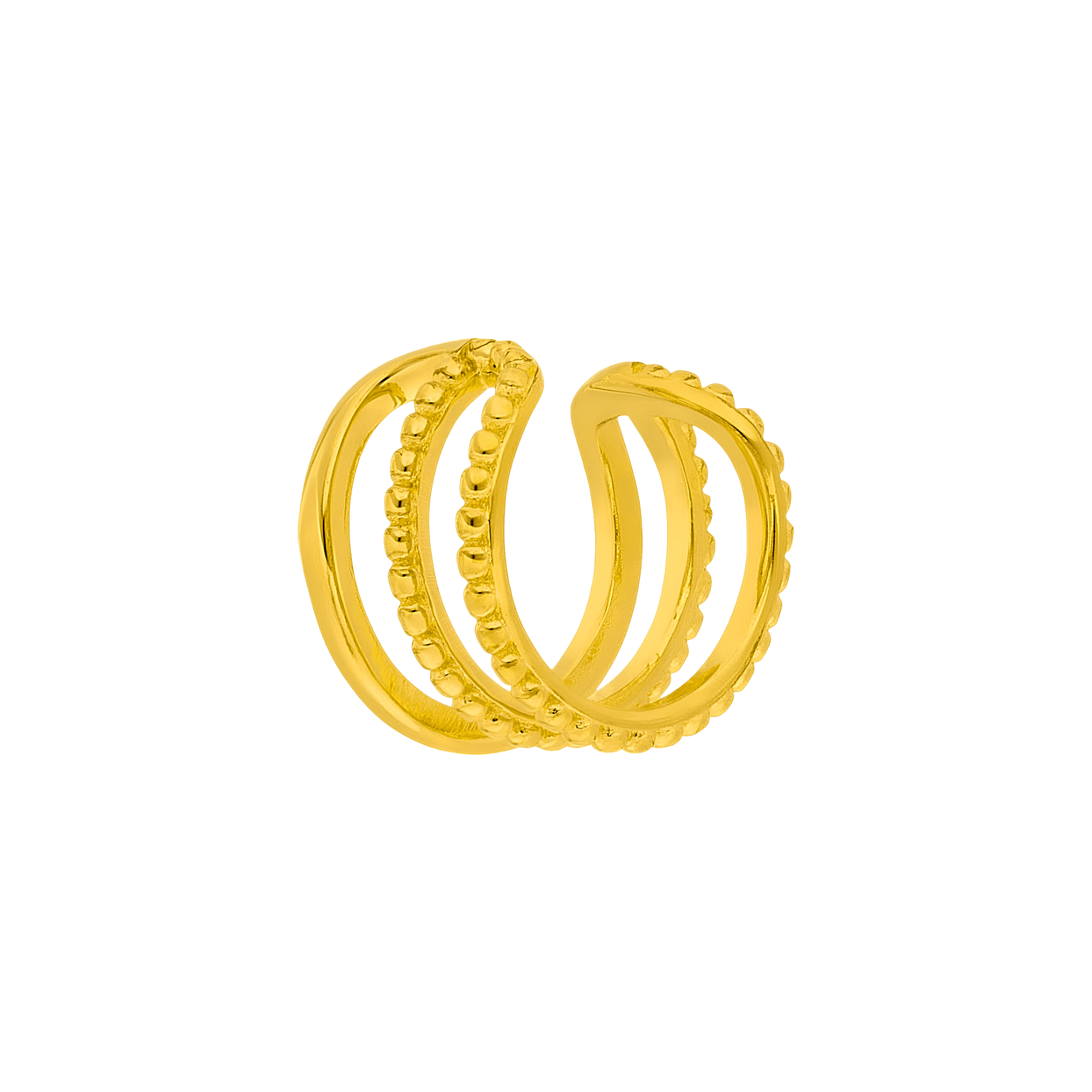 Leaf Earcuff Triple, vergoldet