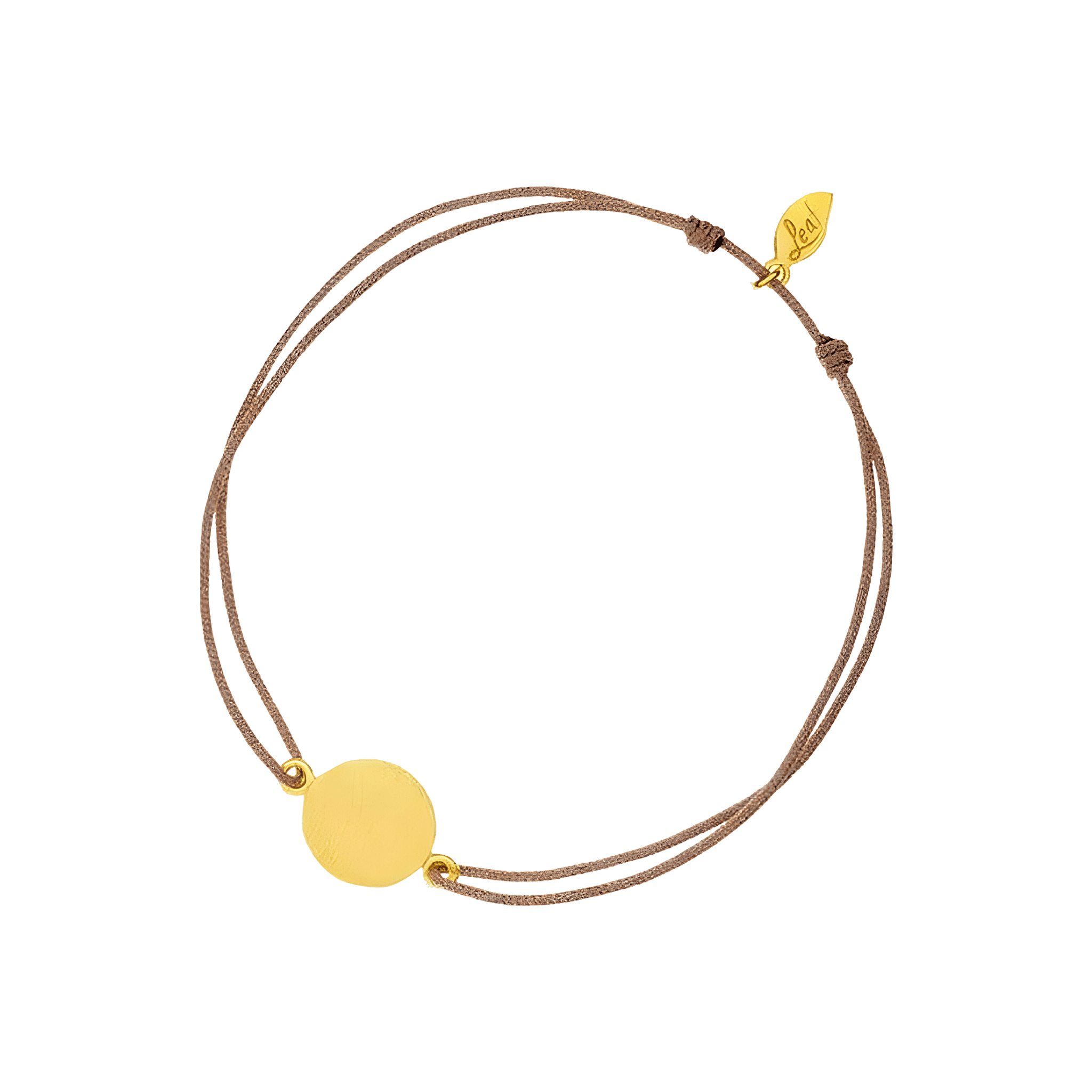 Leaf Glücksarmband Slices, beige, vergoldet