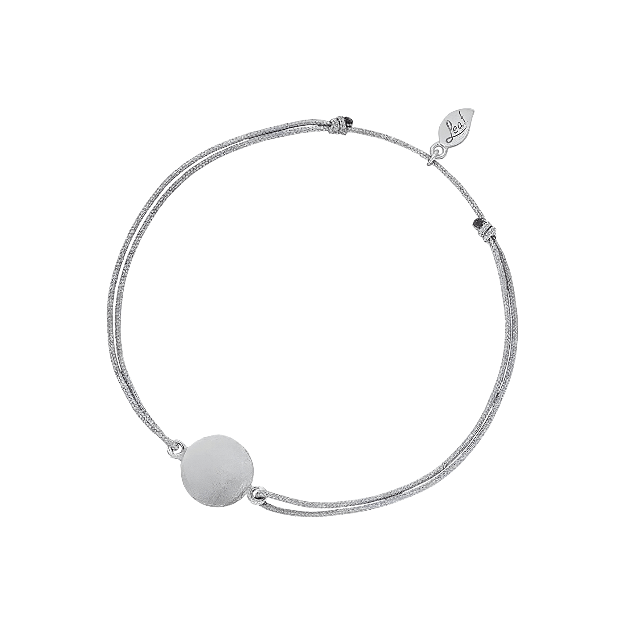 Leaf Glücksarmband Slices, grau, Silber