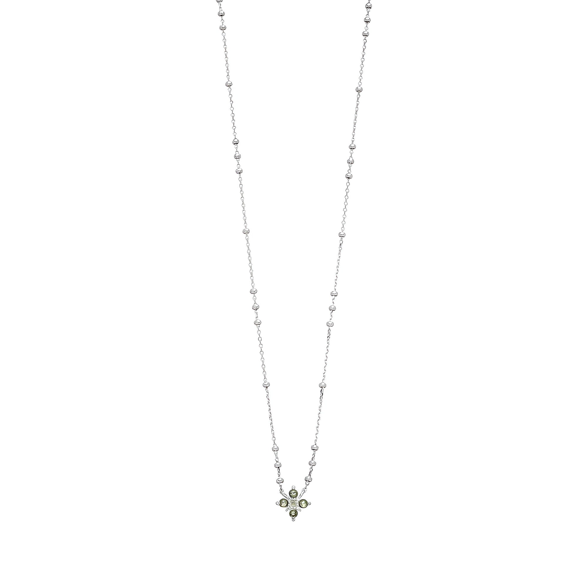 Leaf Kette Bloom, Labradorit/Aventurin, Silber