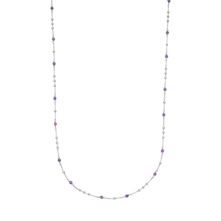 Leaf Kette Flying Gems, Amethyst, lang, Silber