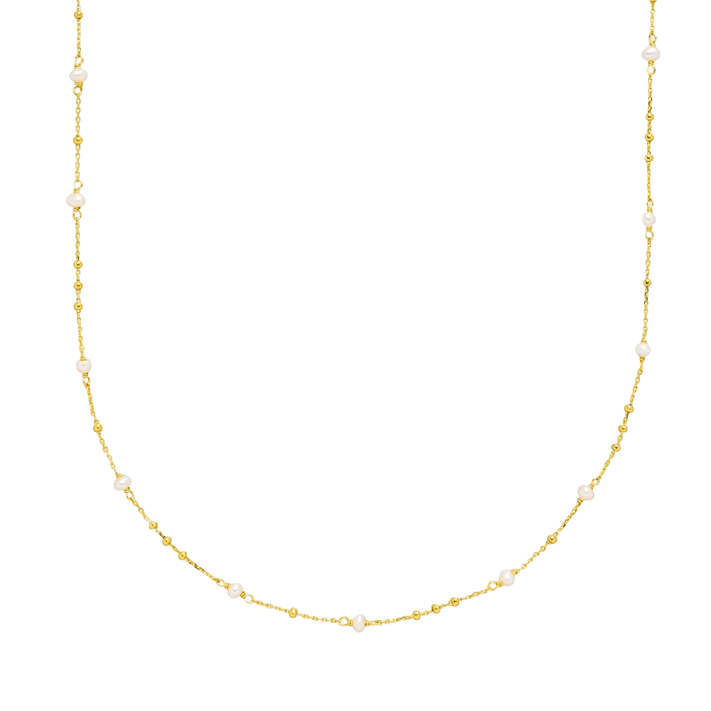 Leaf Kette Flying Pearls, vergoldet