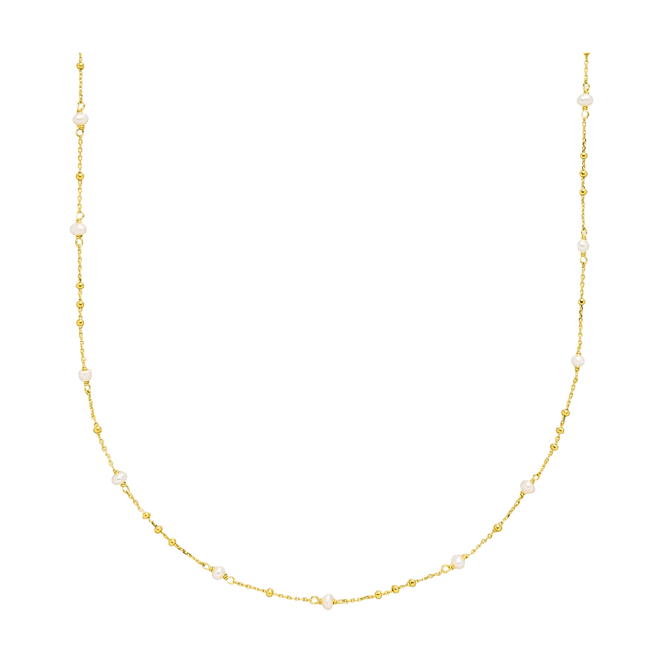 Leaf Kette Flying Pearls, vergoldet