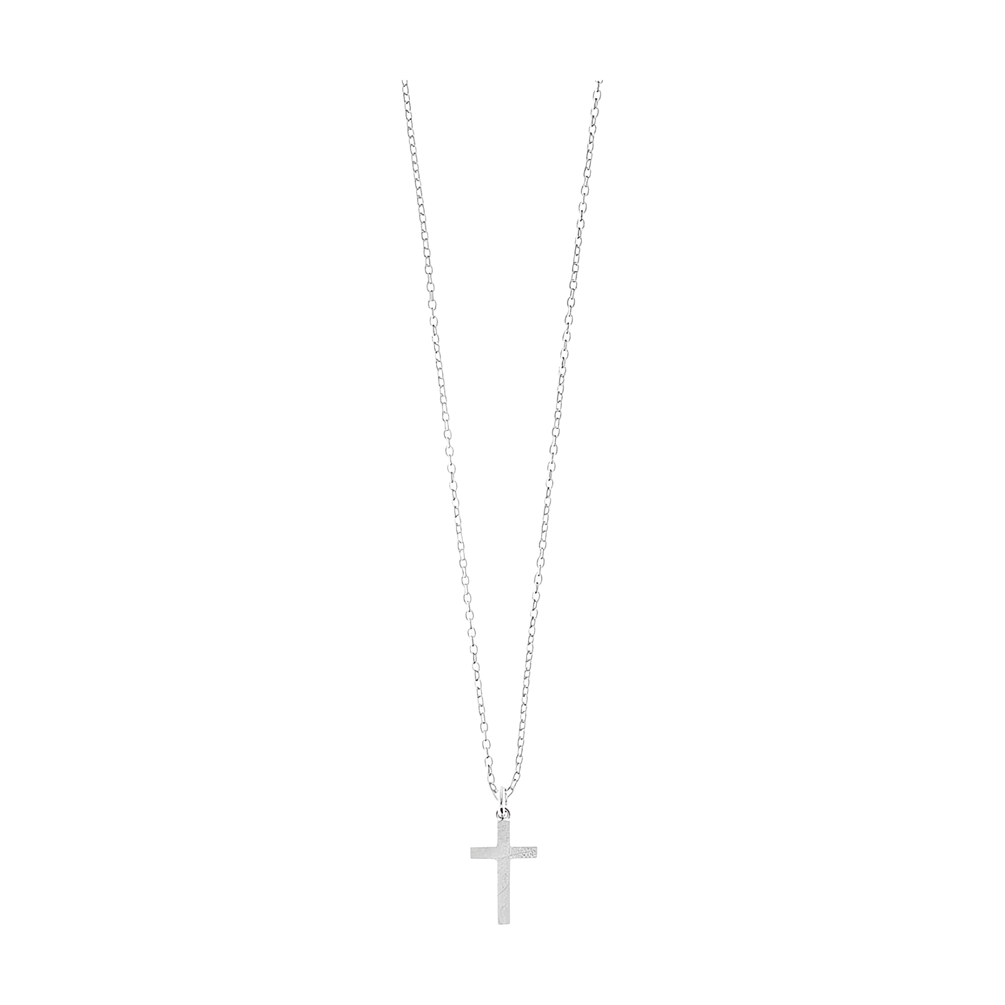 Leaf Kette mit Kreuz, Silber