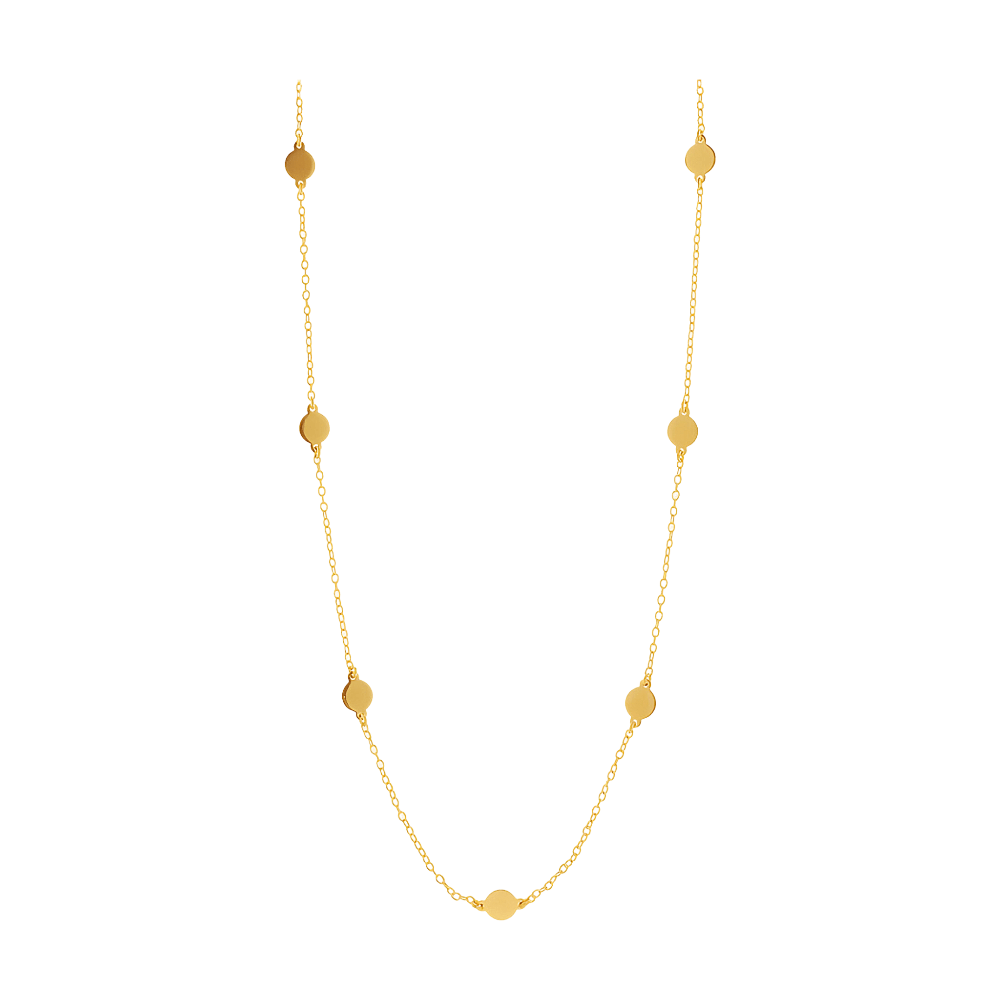 Leaf Kette Plättchen, kurz, vergoldet