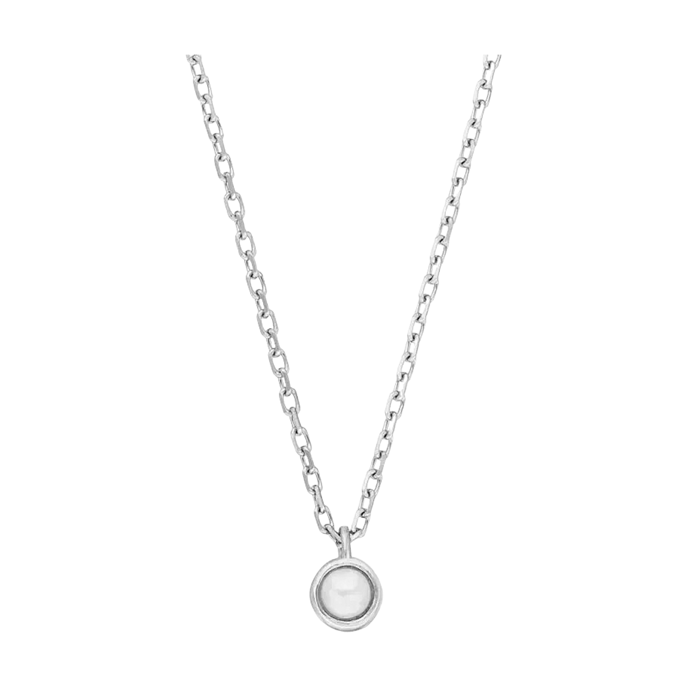 Leaf Kette Pure, Perle, Silber