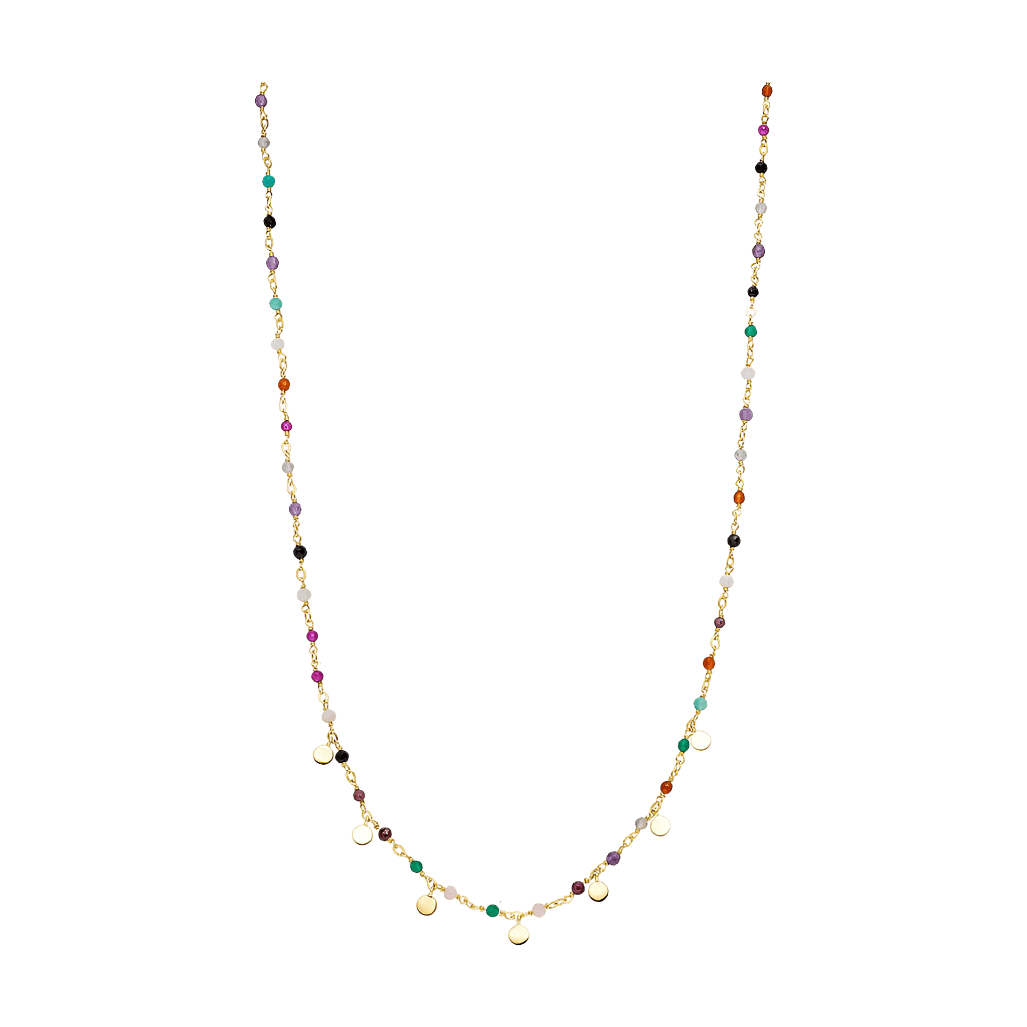 Leaf Kette Rainbow, Mix, kurz, vergoldet